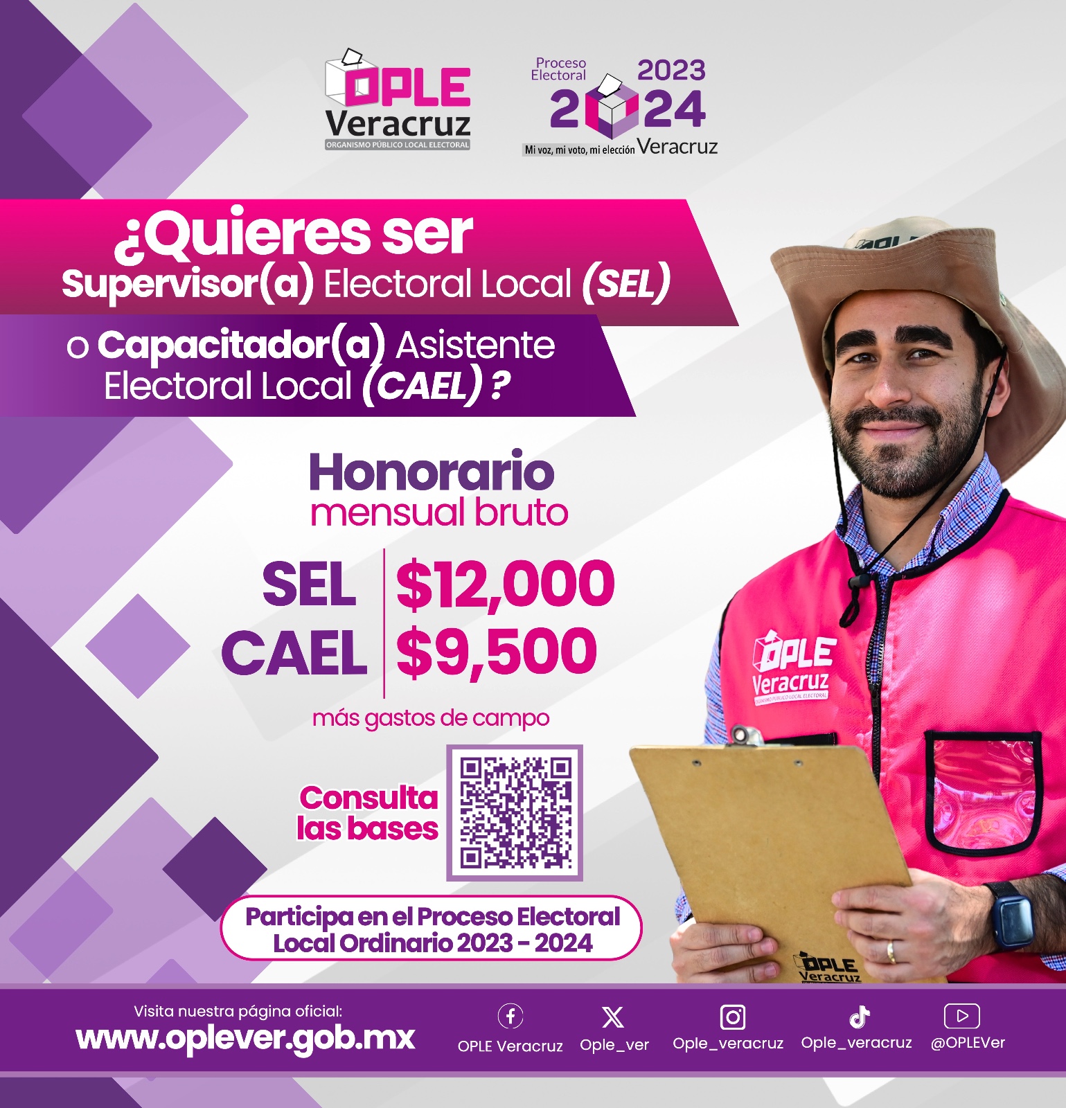 Abierta  convocatoria para supervisores y capacitadores electorales son sueldos de hasta 12 mil pesos
