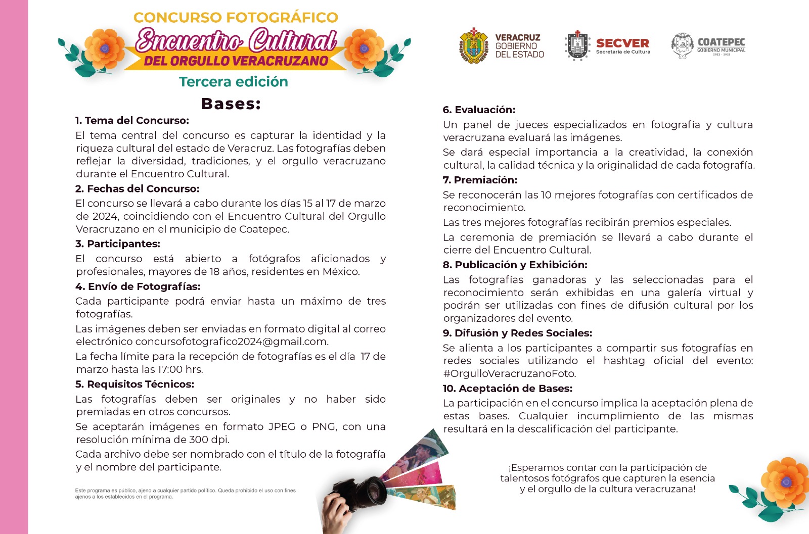 Participa en el Concurso Fotográfico del Encuentro Cultural del Orgullo Veracruzano