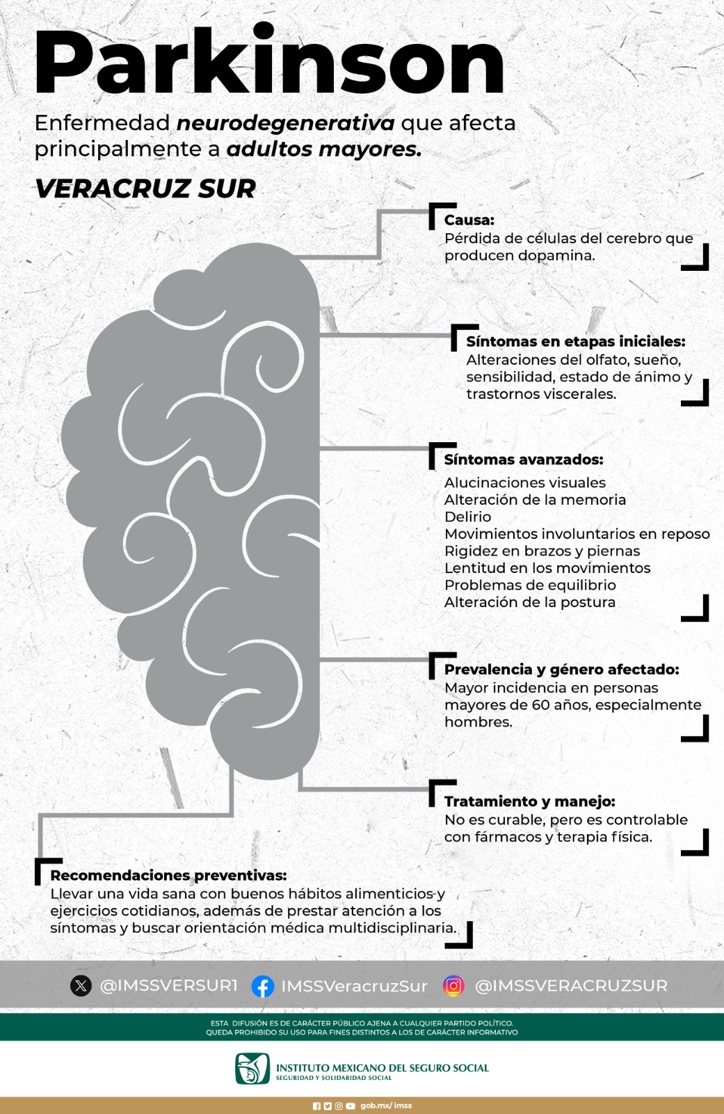 Enfermedad de Parkinson, no curable pero si controlable