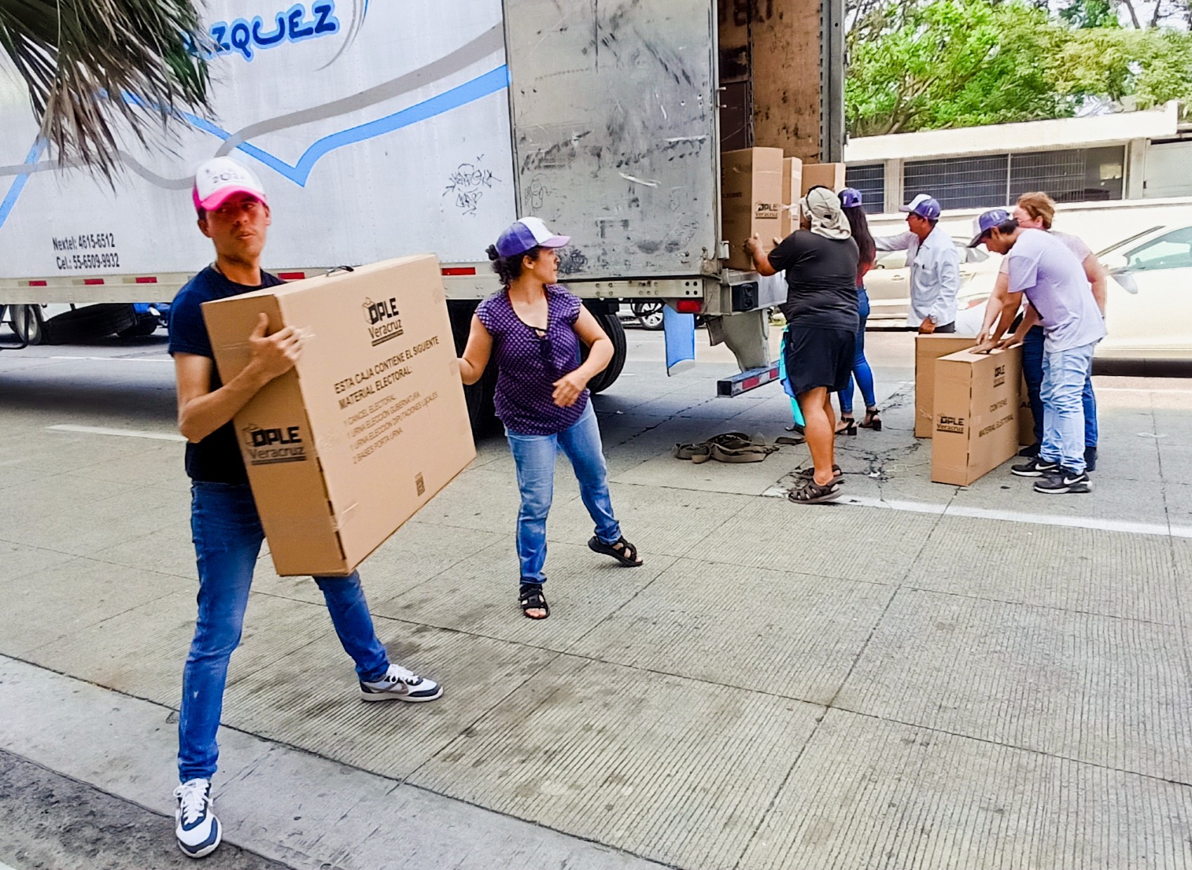 Llega material electoral a los distritos locales XIV y XV con cabecera en Veracruz puerto