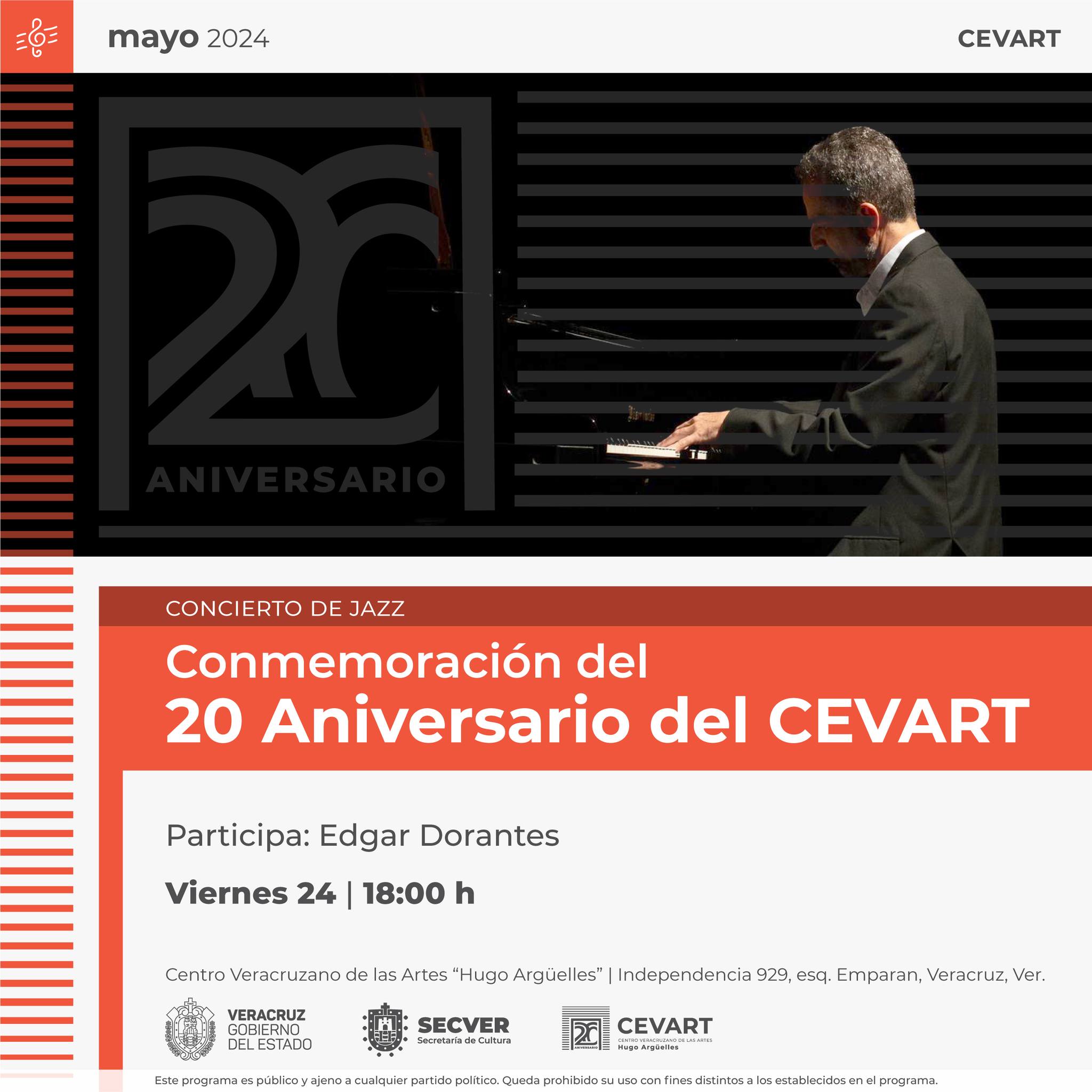 Estás invitado a celebrar el XX aniversario del CEVART con un concierto de jazz