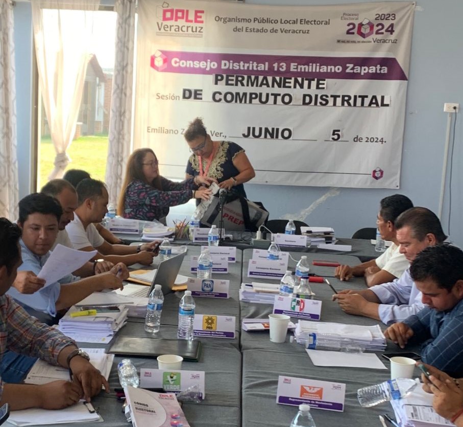 Garantiza OPLE Veracruz respeto del voto ciudadano a través de cómputos distritales