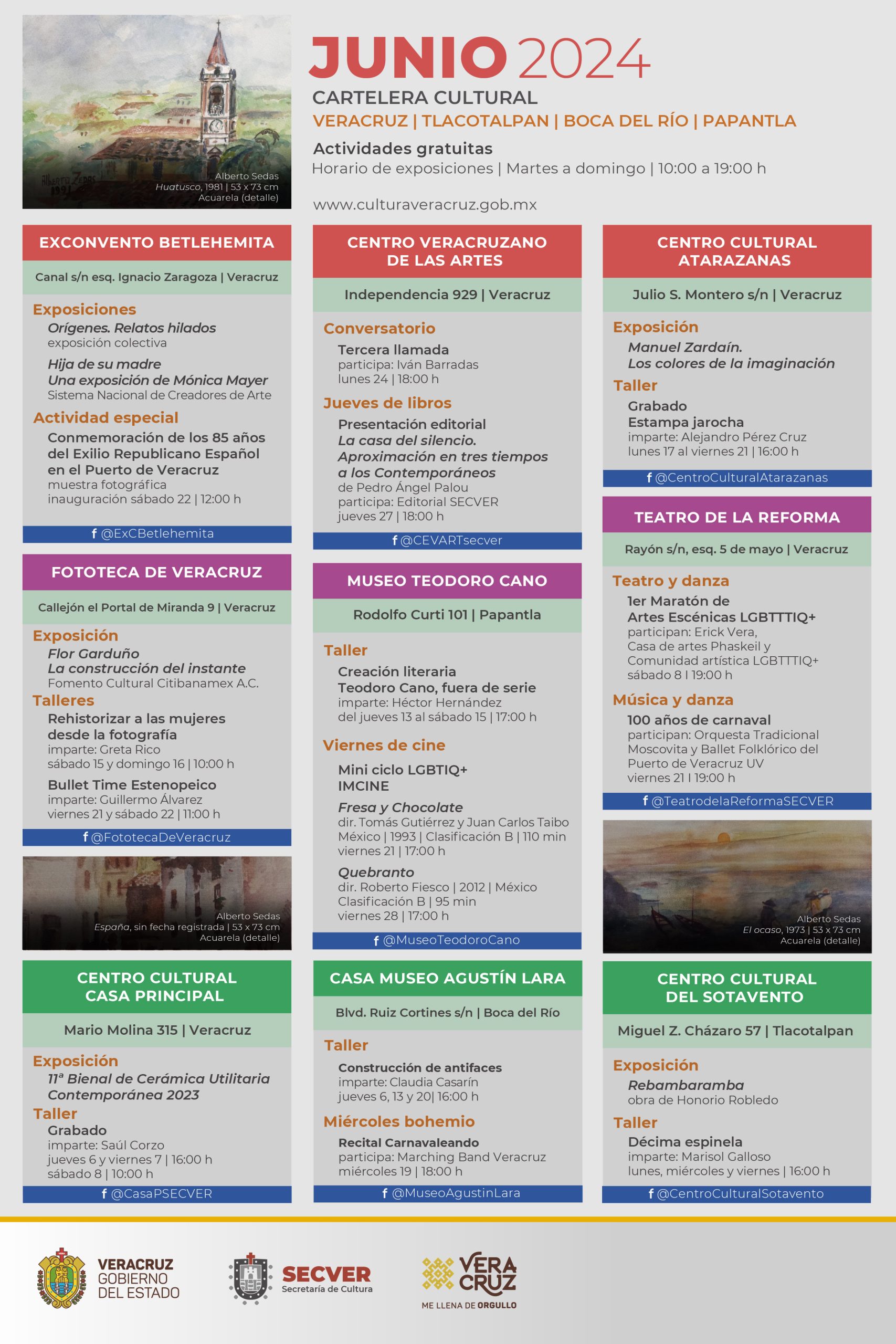 Disfruta las actividades de los recintos culturales de Veracruz, Boca del Río, Papantla y Tlacotalpan en junio