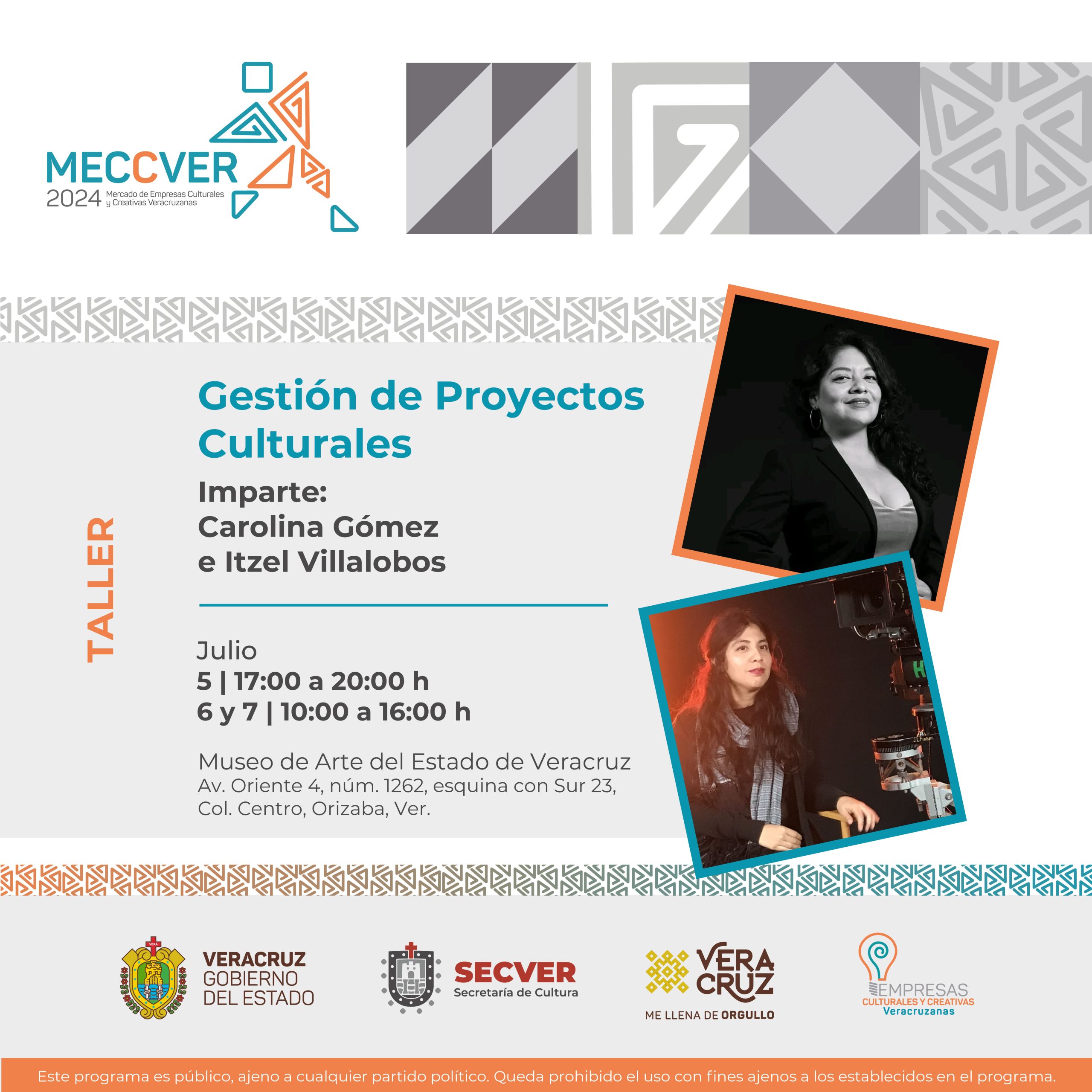 Estas invitado al taller de gestión de proyectos culturales en el MAEV