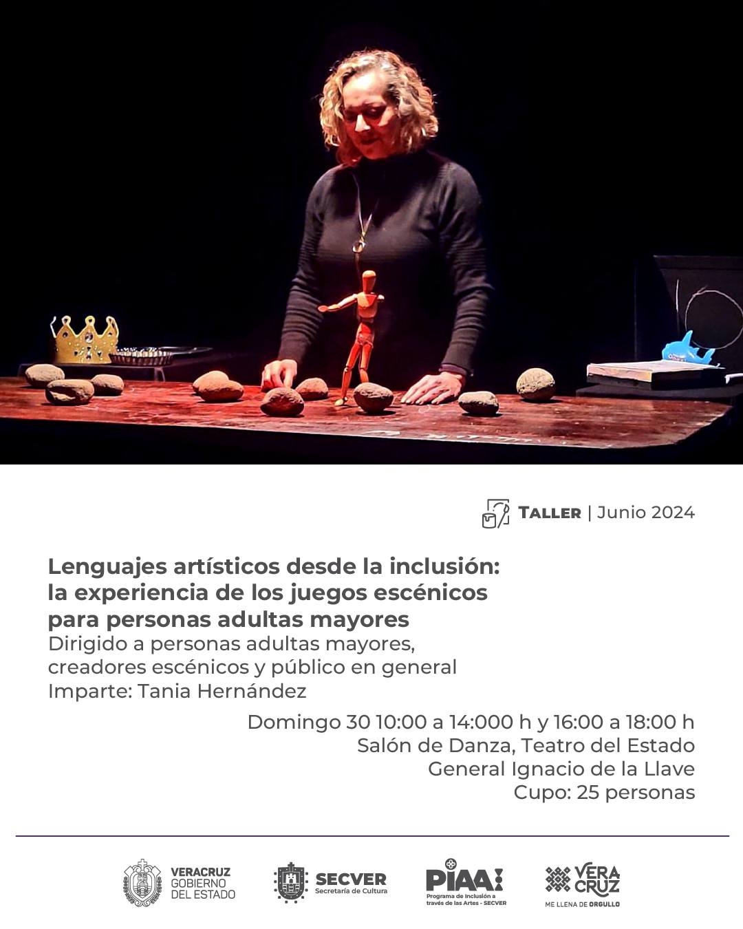Estás invitado al taller “La experiencia de los juegos escénicos para personas adultas mayores”