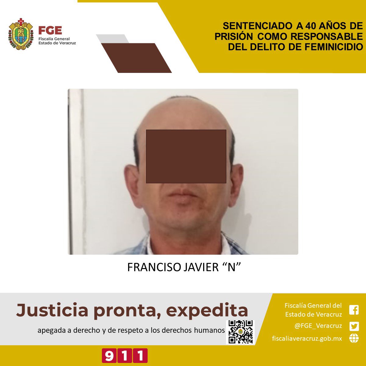 Cuarenta años de prisión a sujeto que asesinó a su propia madre en Tierra Blanca