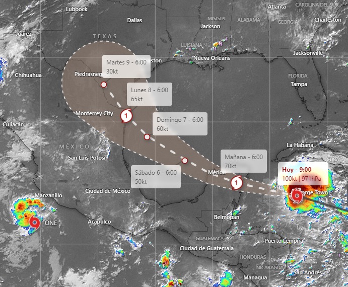 Beryl impactaría en Tamaulipas el lunes por la mañana