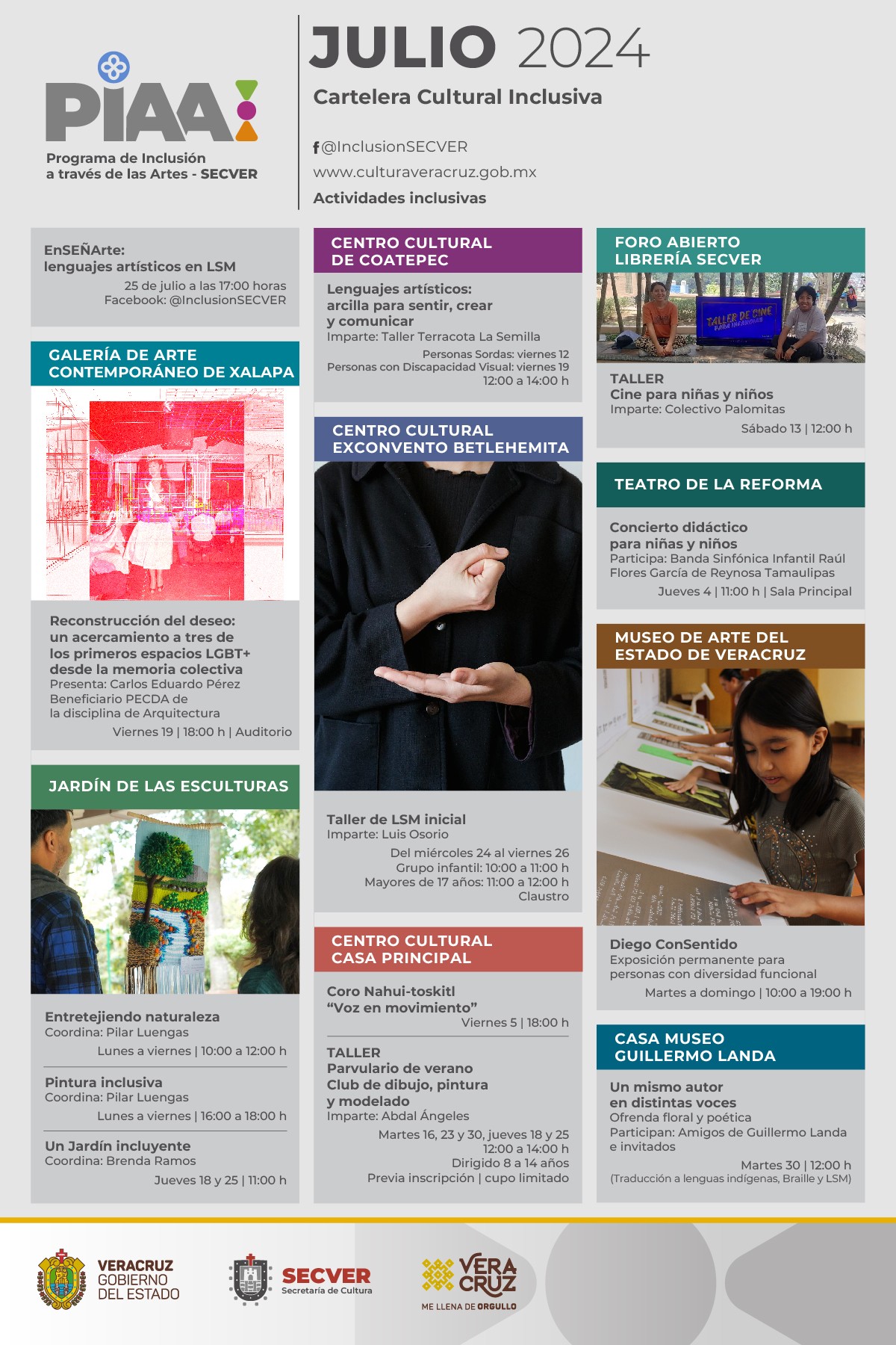 SECVER invita a participar de sus actividades con enfoque inclusivo durante el mes de julio