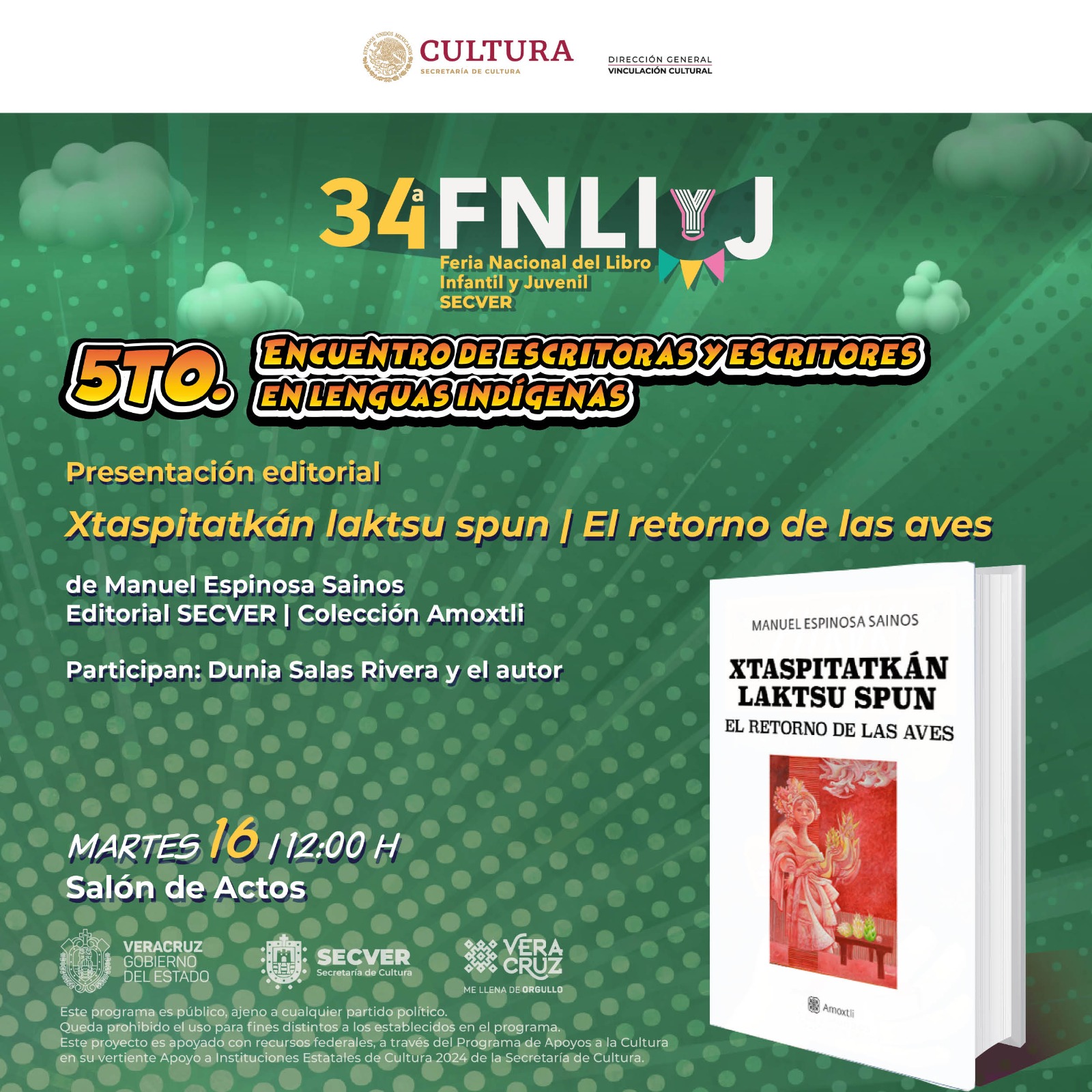 Disfruta del 5° Encuentro de Escritores en Lenguas Indígenas de la #34FNLIyJ