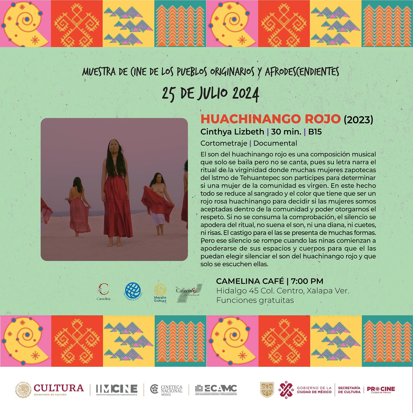 Huachinango Rojo, cine de pueblos originarios y afrodescendientes, este jueves en Xalapa