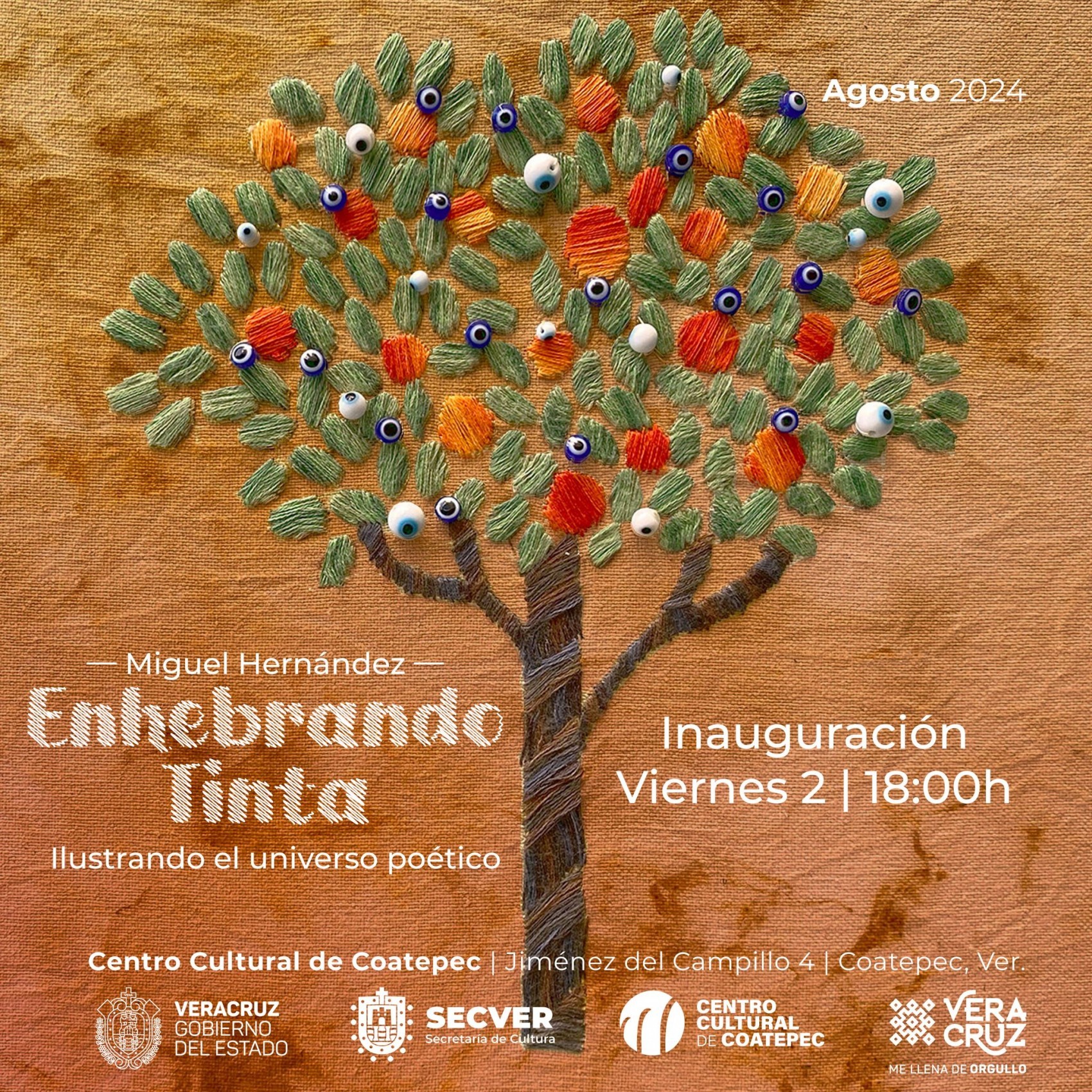 Inauguran la exposición Enhebrando tinta, de Miguel Hernández, en el Centro Cultural de Coatepec
