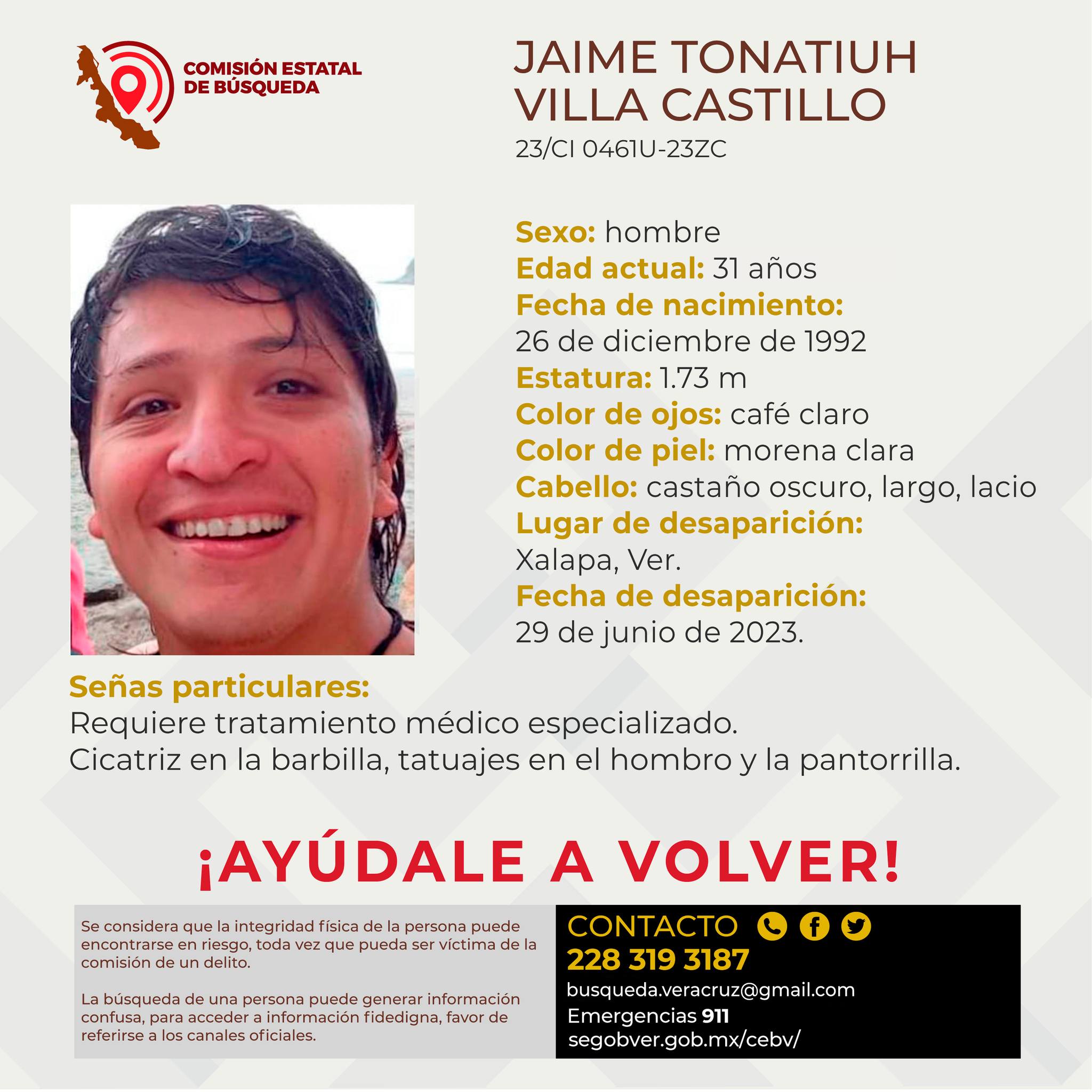 Se busca a ciudadanos reportados desaparecidos en la región Xalapa