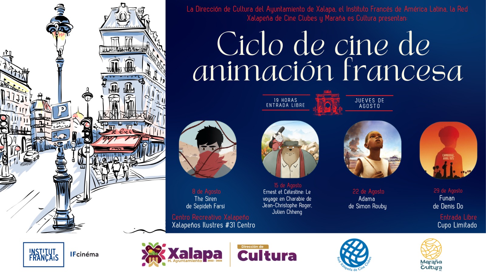 Cine de Animación francesa en Xalapa este mes de agosto