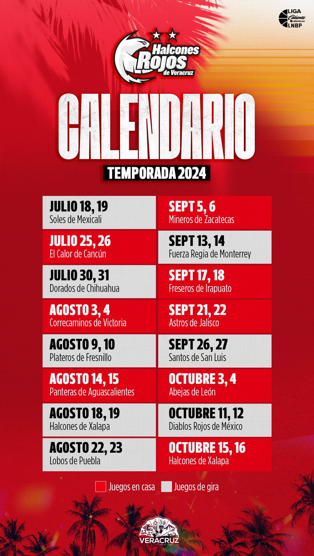 Halcones Rojos Veracruz jugará clásico en Xalapa el 18-19 de agosto