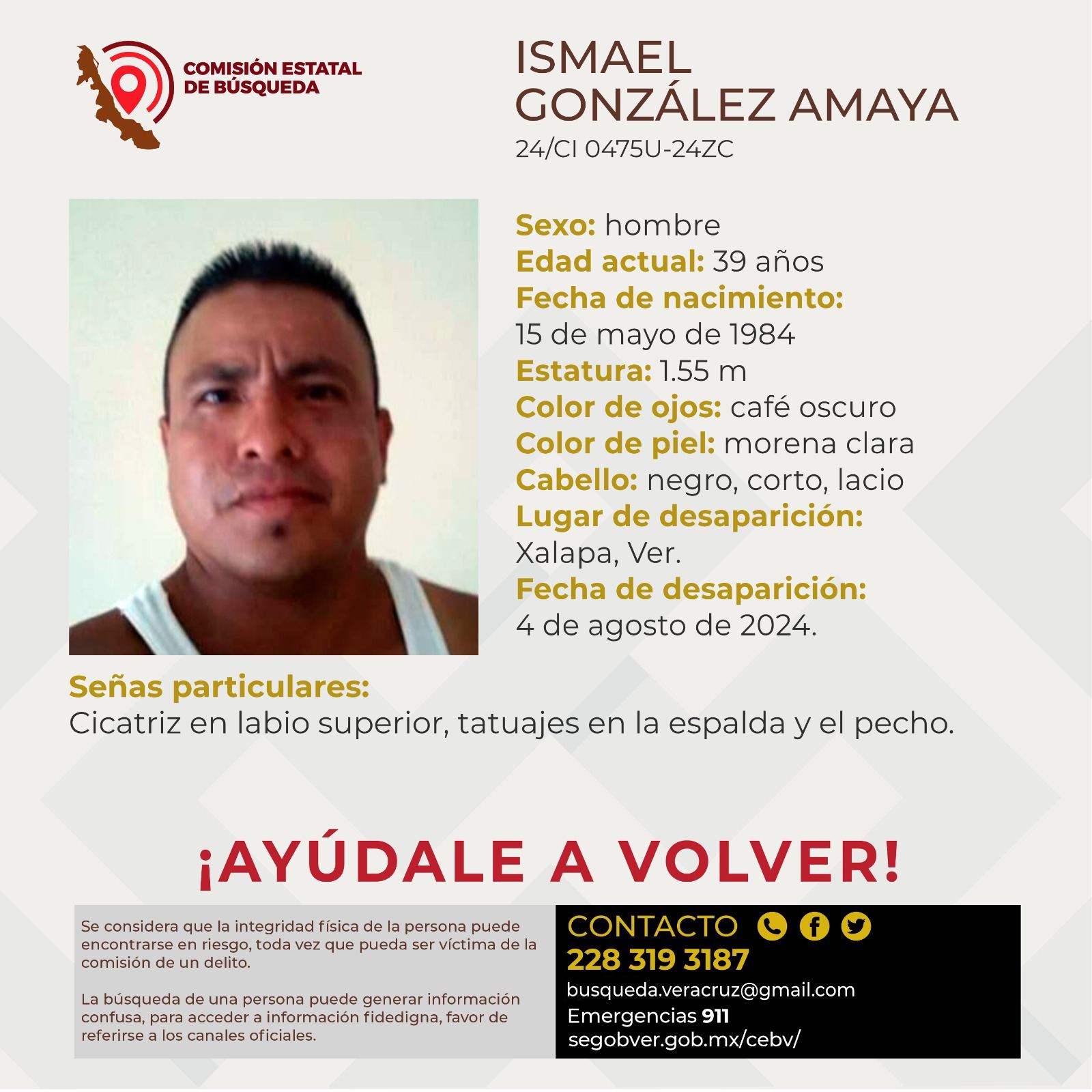 Se busca a ciudadanos reportados desaparecidos en región Xalapa