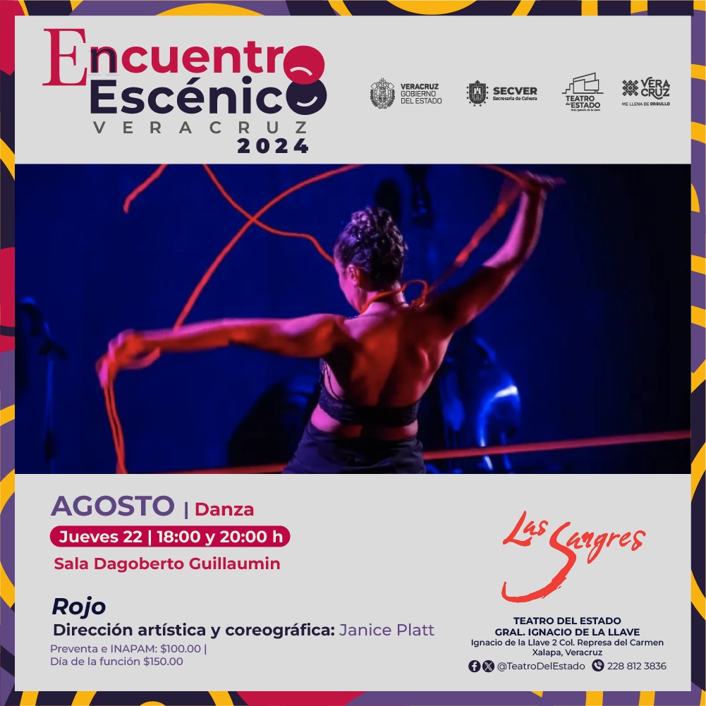 Estás invitado a la presentación de danza contemporánea Rojo del Encuentro Escénico Veracruz 2024