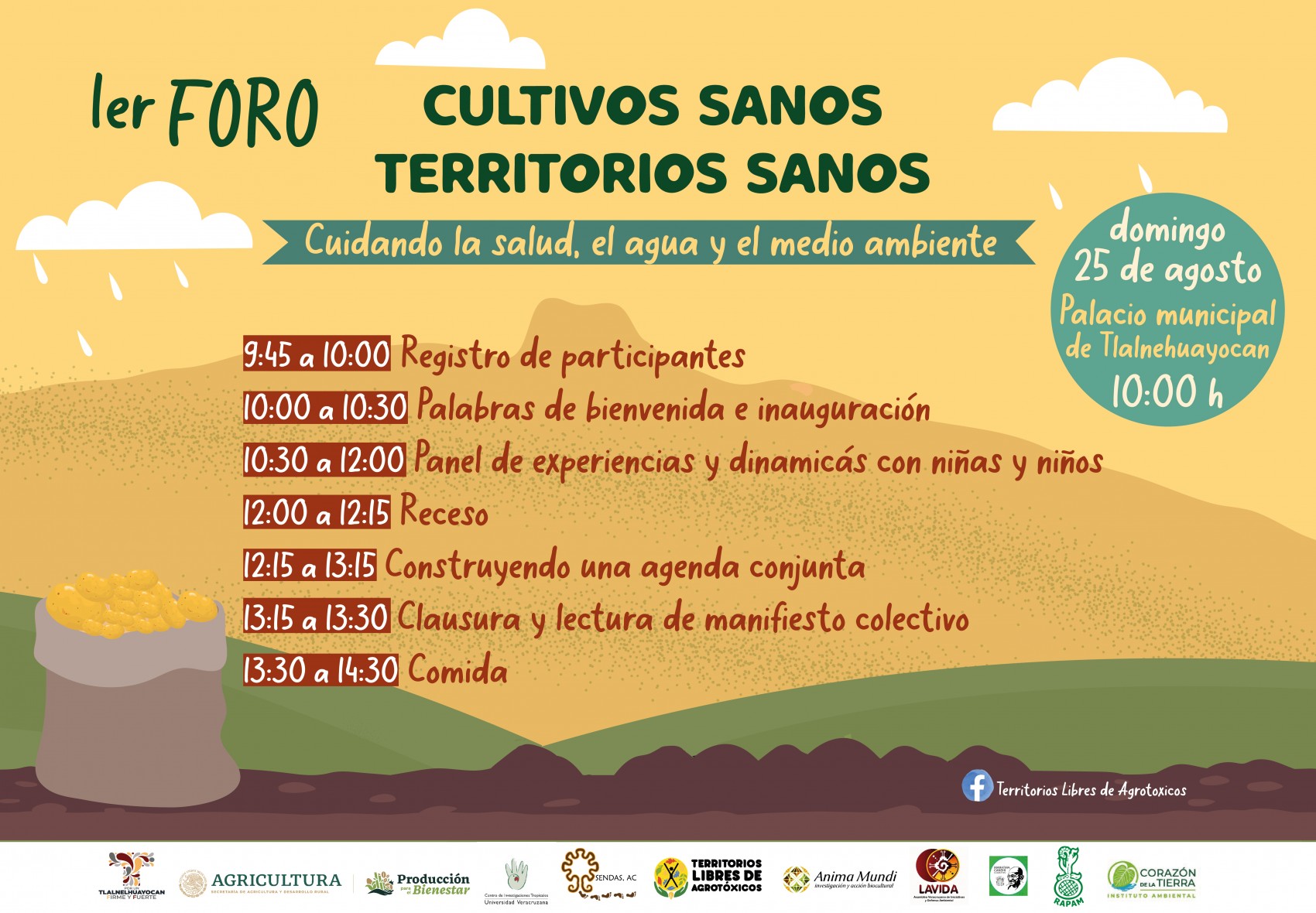 Este domingo foro: Cultivos sanos, territorios sanos en Tlalnelhuayocan