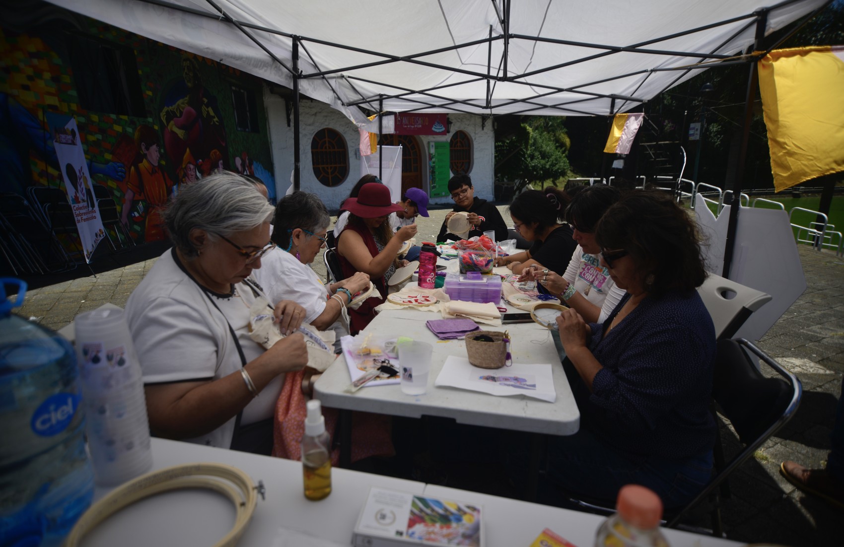 Colectivos de desaparecidos realizan bordada colectiva en Los Lagos
