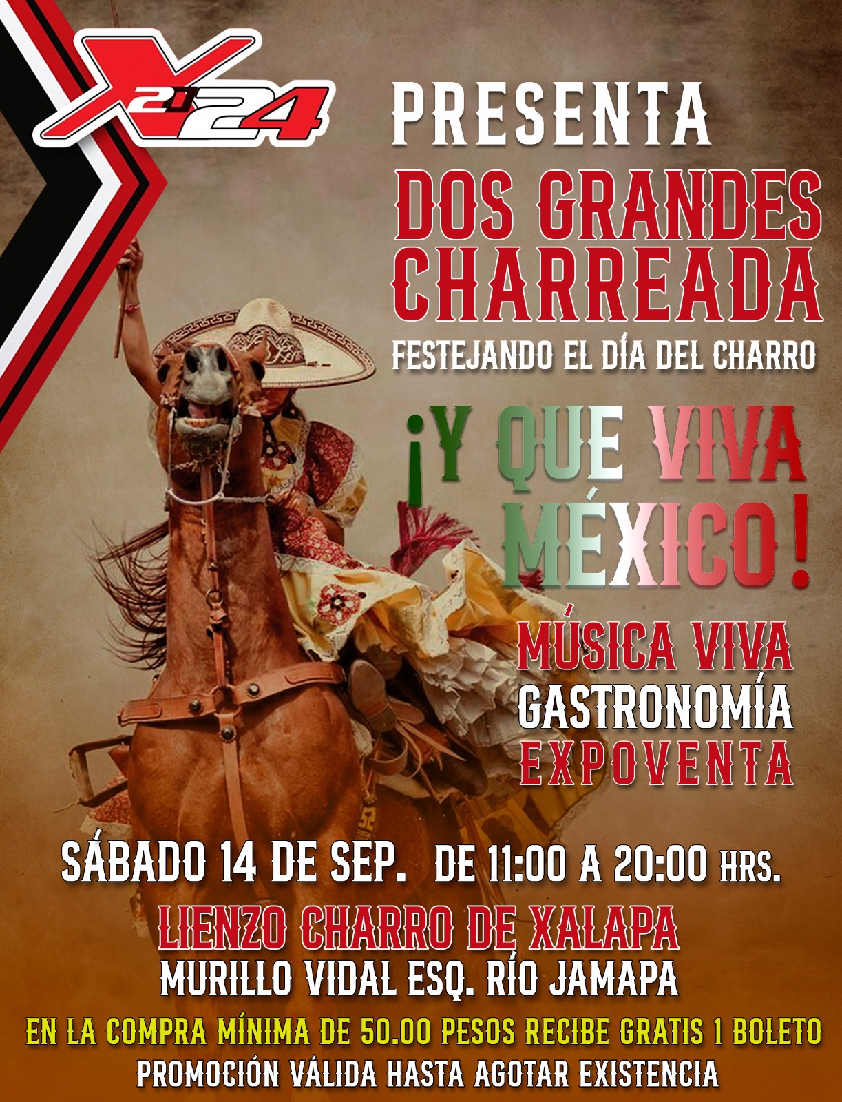 Dos grandes charreadas para este 14 de septiembre, en Xalapa