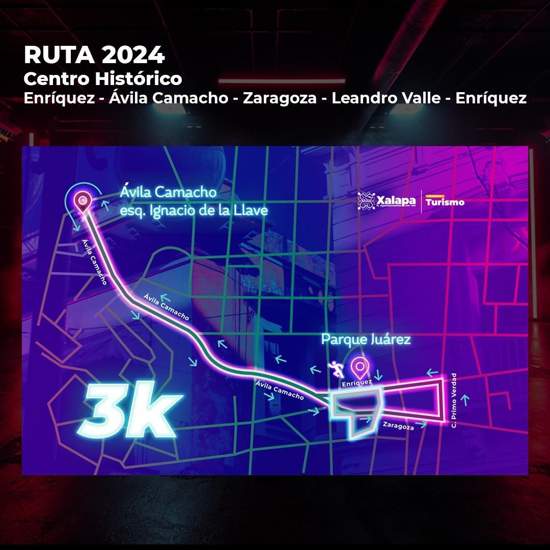 Por carrera habrá cortes a la vialidad en el Centro Histórico de Xalapa