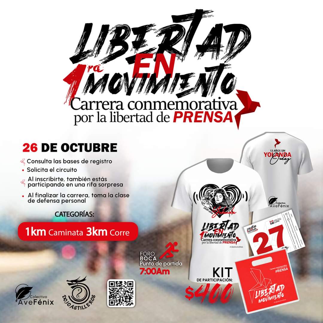 Colectivo organiza una carrera en memoria de periodistas veracruzanos ultimados y desaparecidos