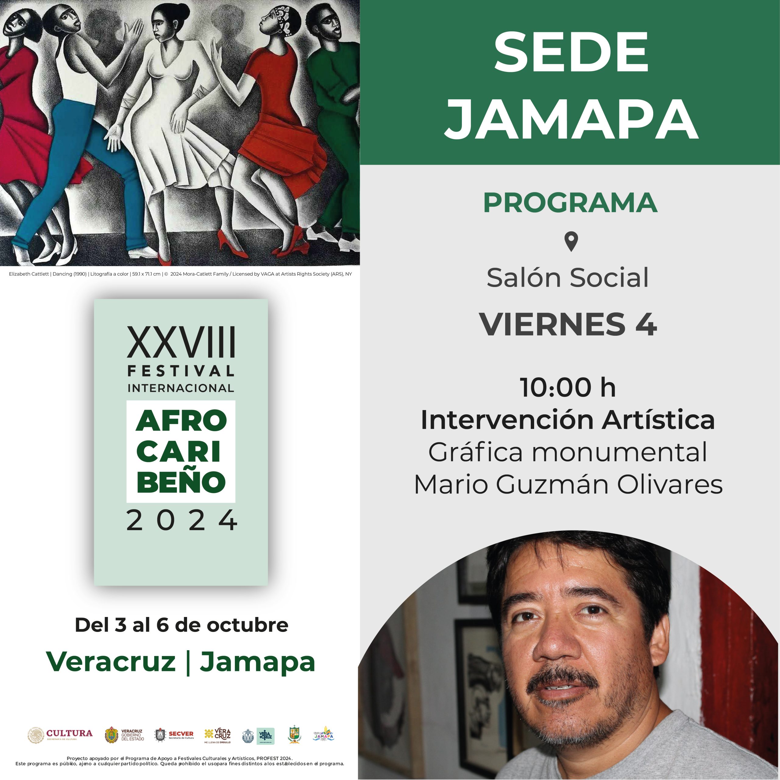 Programa del XXVIII Festival Internacional Afrocaribeño 2024 en la sede de Jamapa, Veracruz