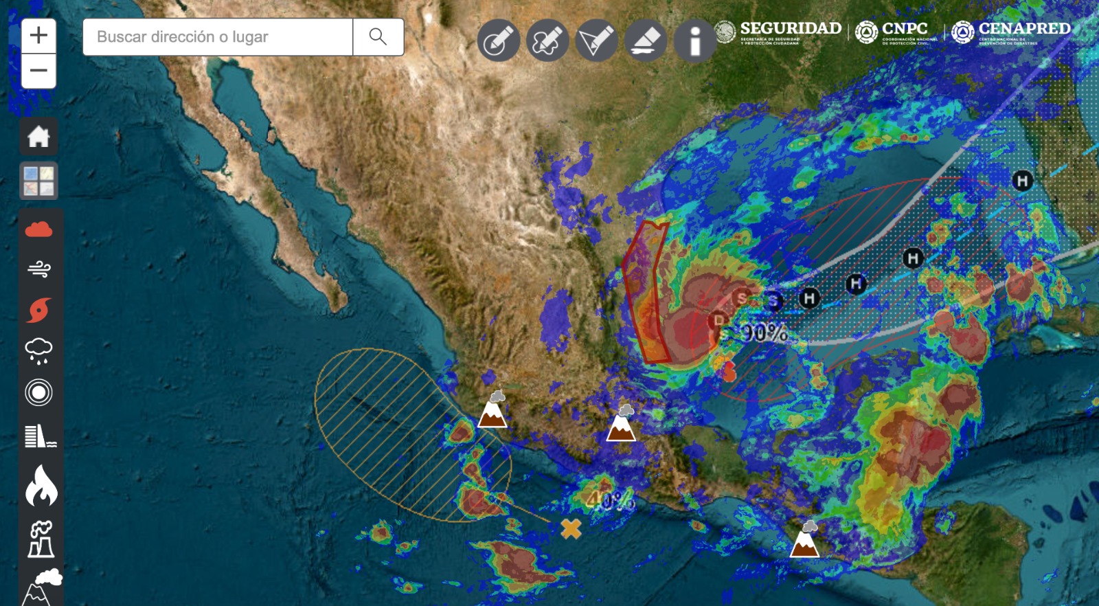 Activa una Alerta Azul del SIAT-CT para Veracruz por disturbio tropical 14 en el Atlántico
