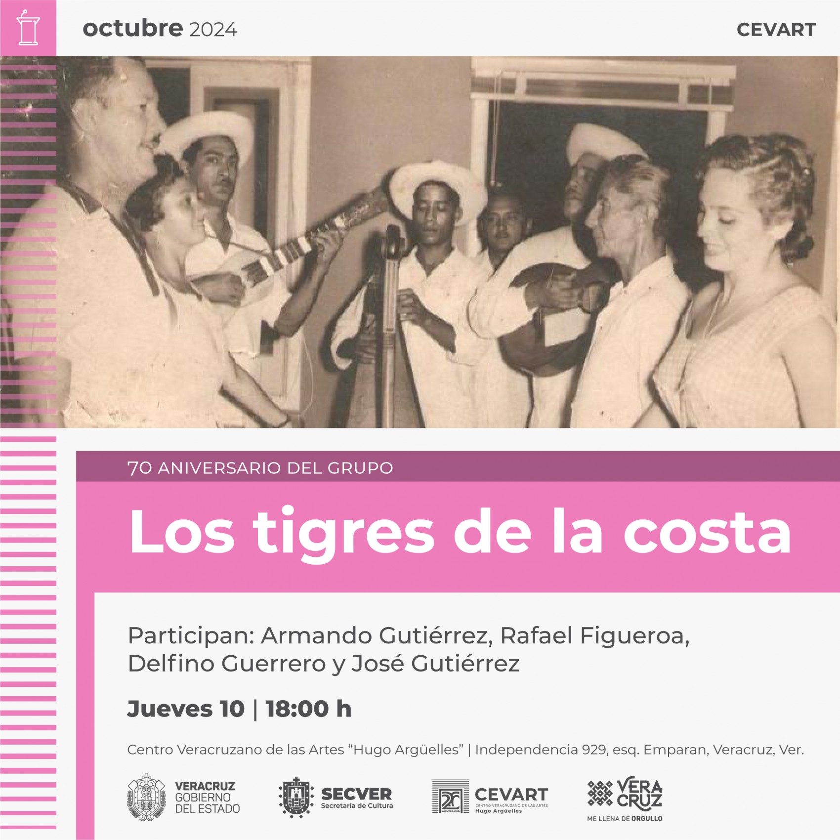 Estás invitado al 70 aniversario del grupo Los Tigres de la Costa