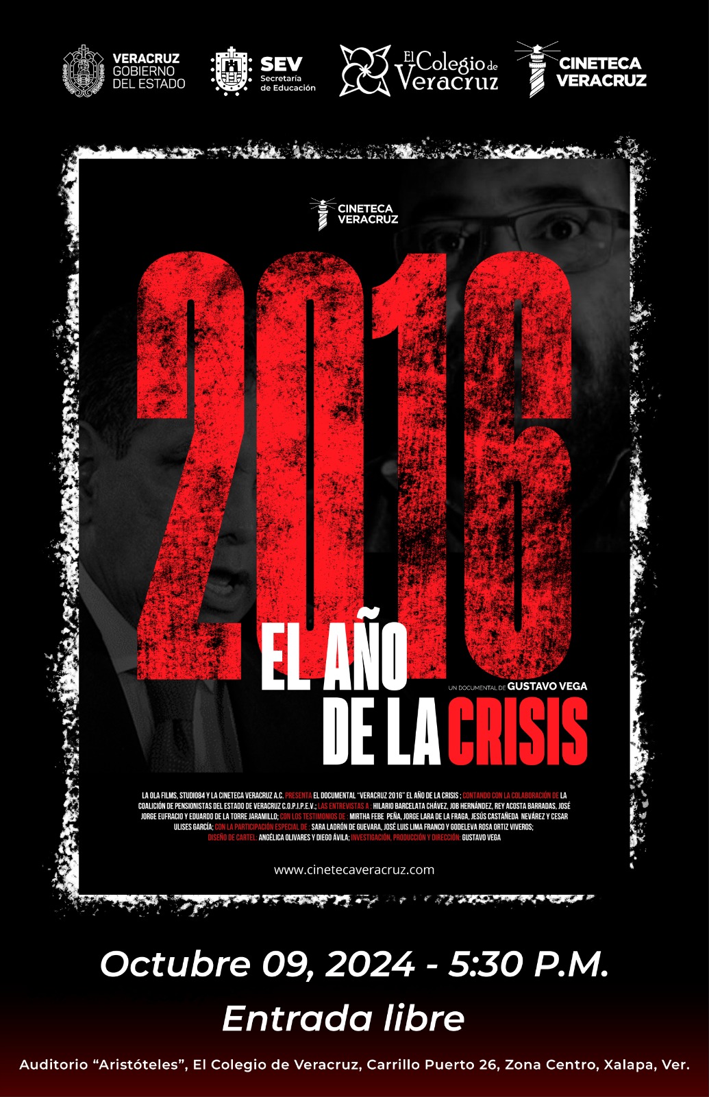 El Colegio de Veracruz proyectará el documental 2016: El año de la crisis, de Gustavo Vega
