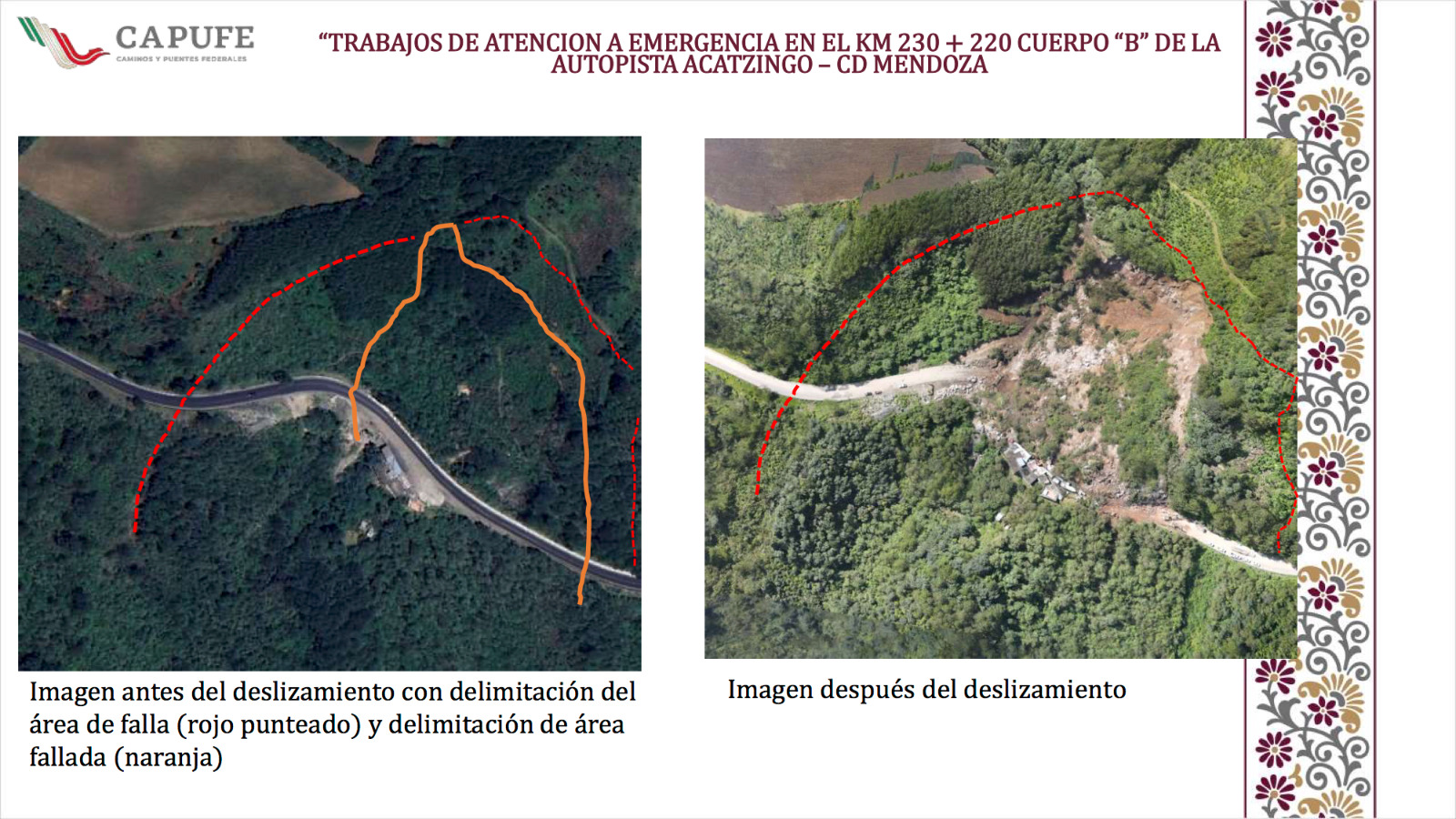 Capufe implementa carril provisional como solución ante deslave en la autopista Orizaba-Puebla