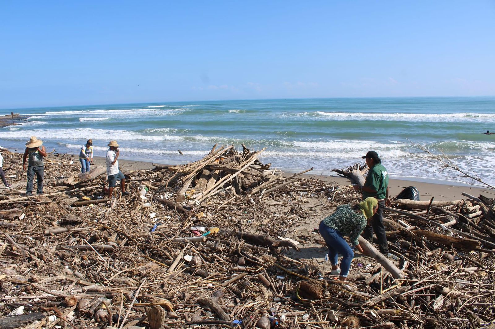 Palizada y desechos sólidos afecta la Barra de Cazones