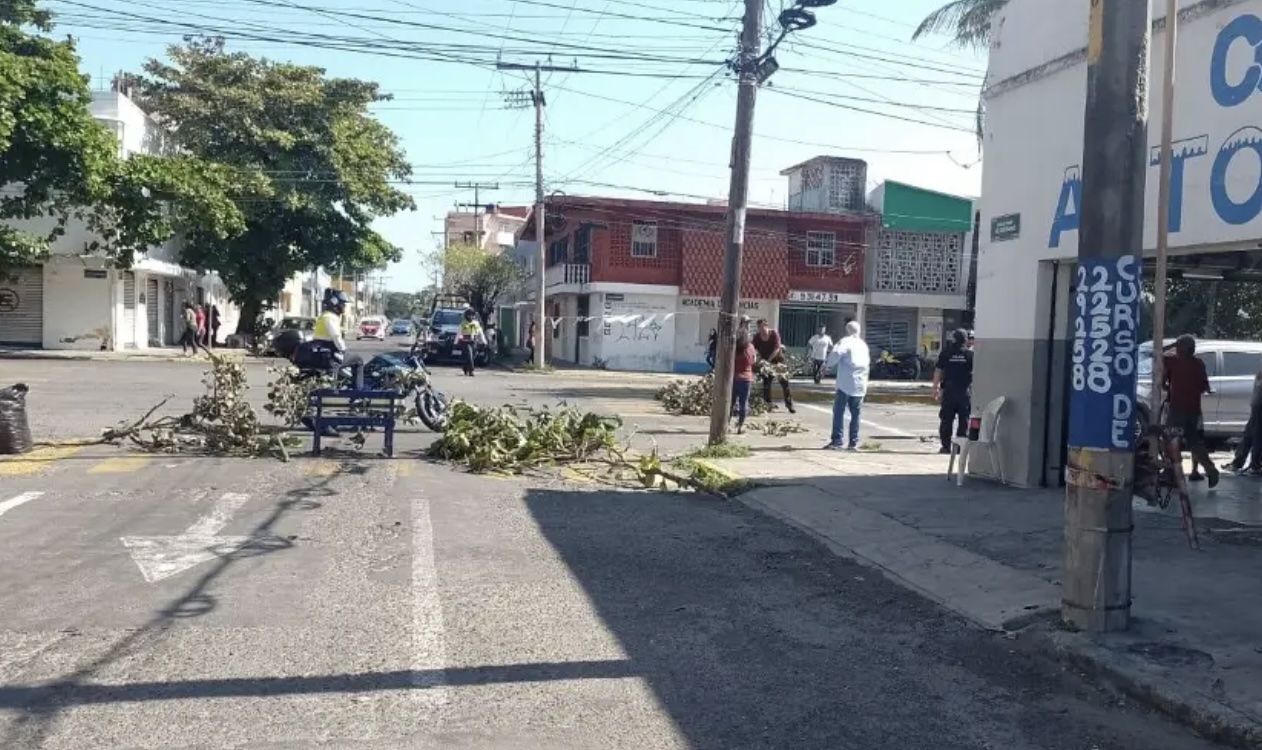 Vecinos bloquean la avenida 20 de Noviembre por falta de luz
