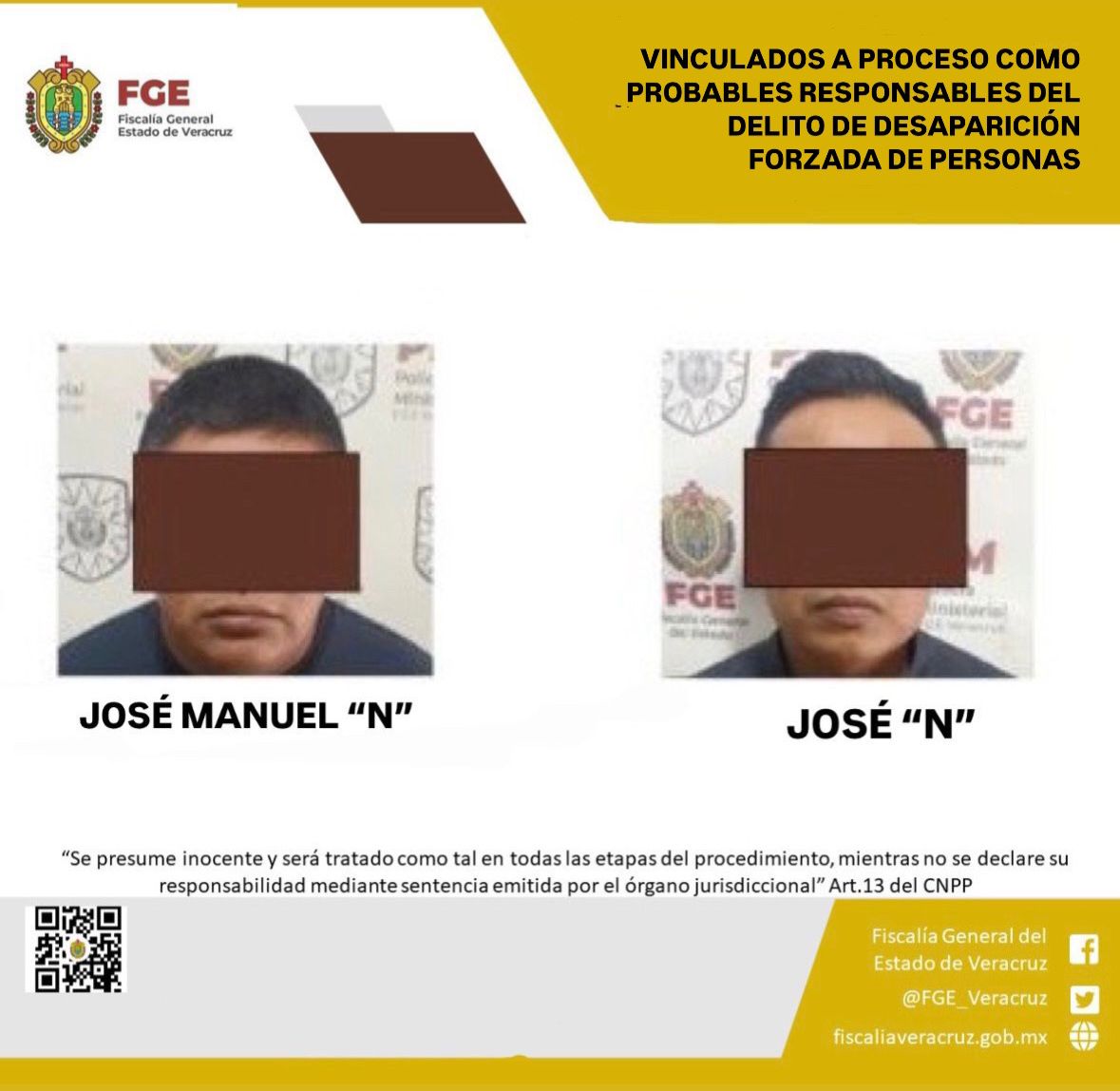 Dos policías estatales vinculados a proceso por desaparición forzada en Veracruz