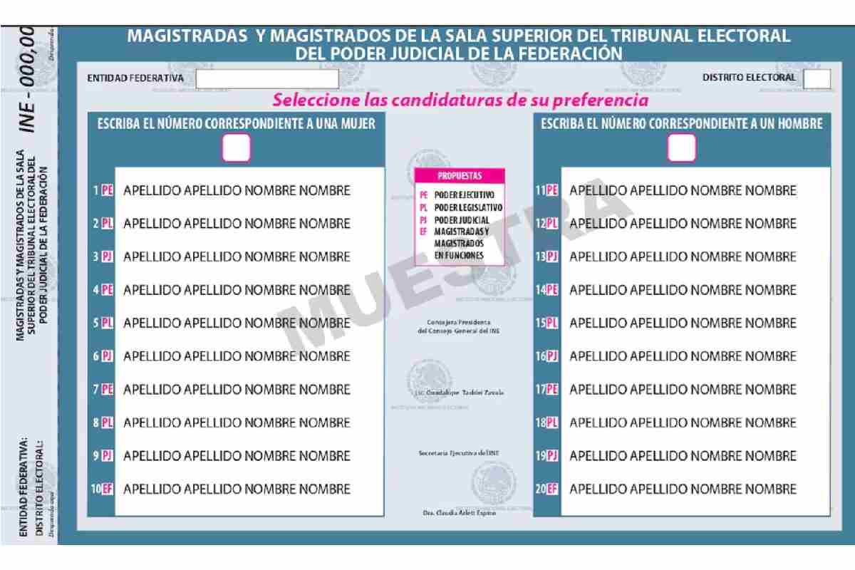 El INE revela diseño de boletas para elección judicial