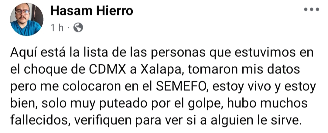 “Me colocaron en el SEMEFO, estoy vivo y estoy bien”, aclara pasajero del ADO GL accidentado