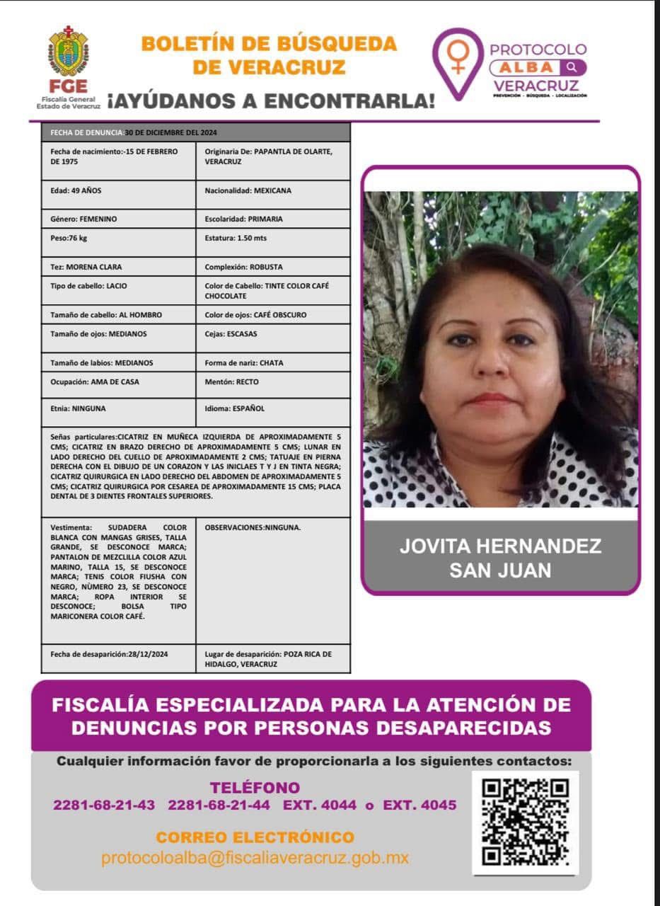 Continúa la búsqueda de mujer que desapareció en parador urbano de Poza Rica