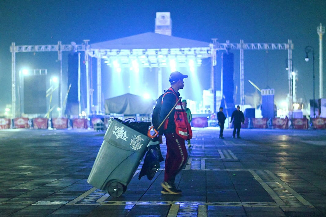 Operativo de seguridad y limpieza en Veracruz para el primer amanecer de 2025