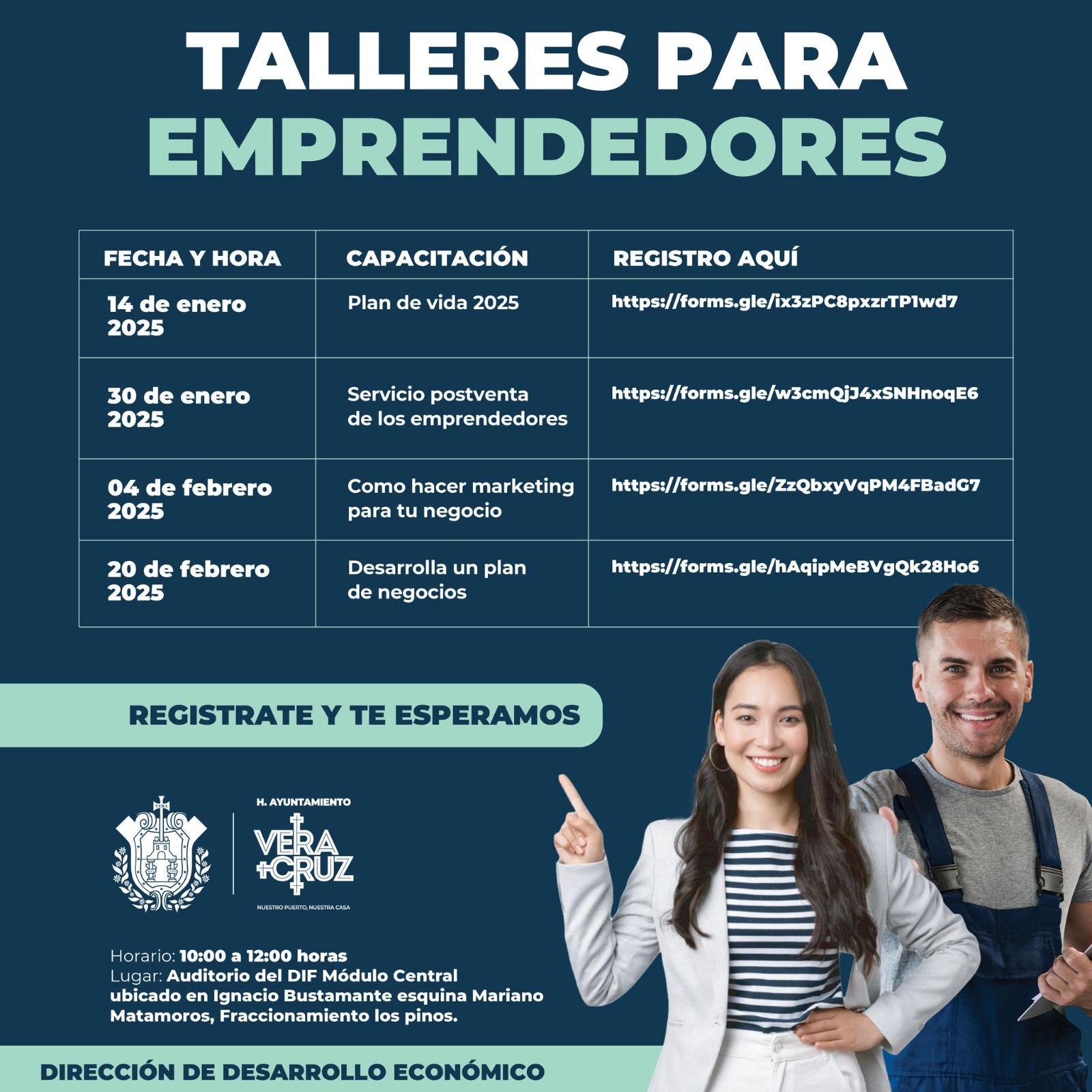 Ayuntamiento de Veracruz invita a participar en los Talleres para Emprendedores 2025