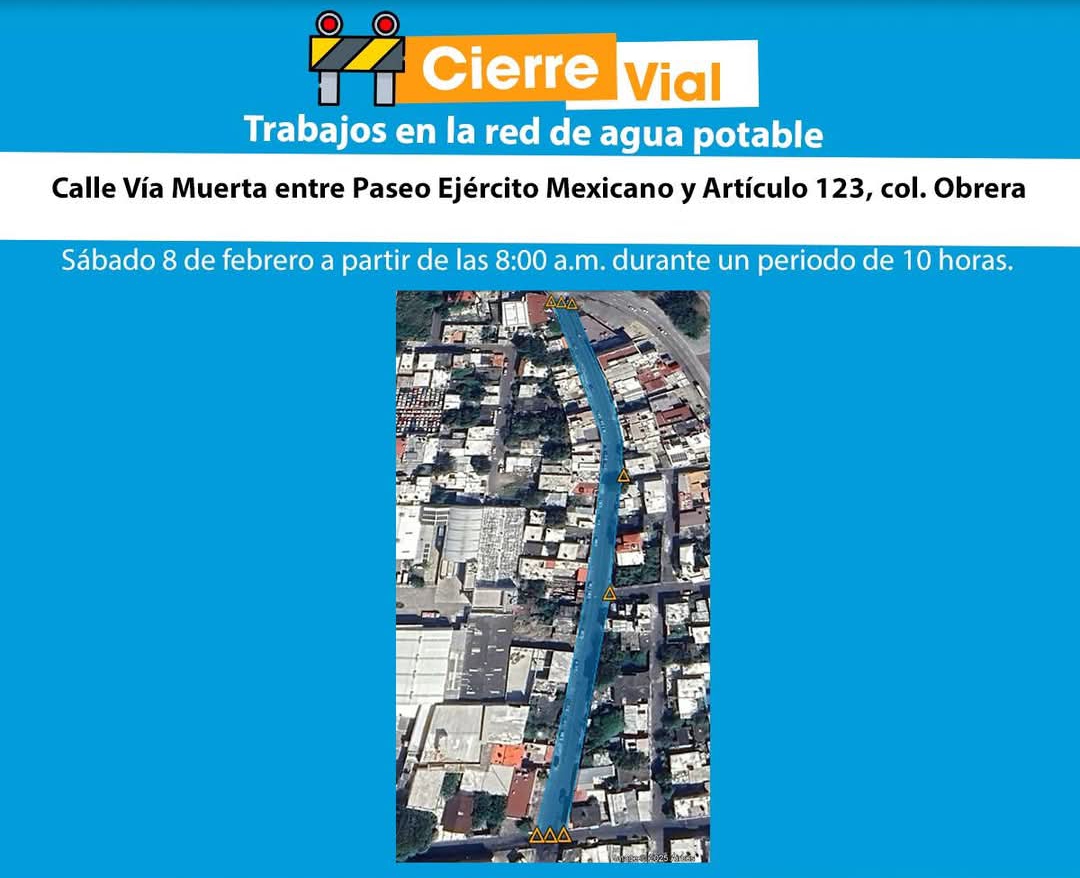 CAB anuncia cierre vial en Vía Muerta durante 10 horas este sábado