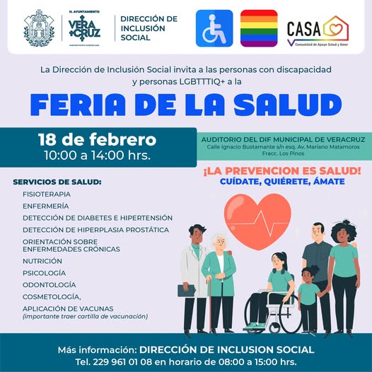 Invitan a  personas con discapacidad y a la comunidad LGBTTTIQ+ a Jornada de Salud
