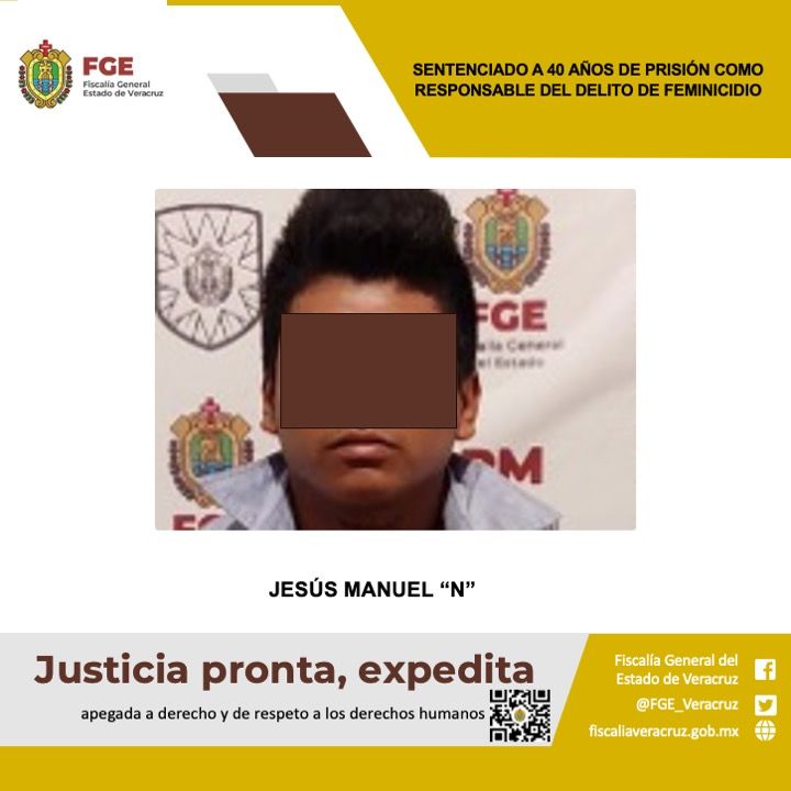Sentencian a 40 años de prisión a Jesús Manuel por feminicidio Nayeli en Las Choapas