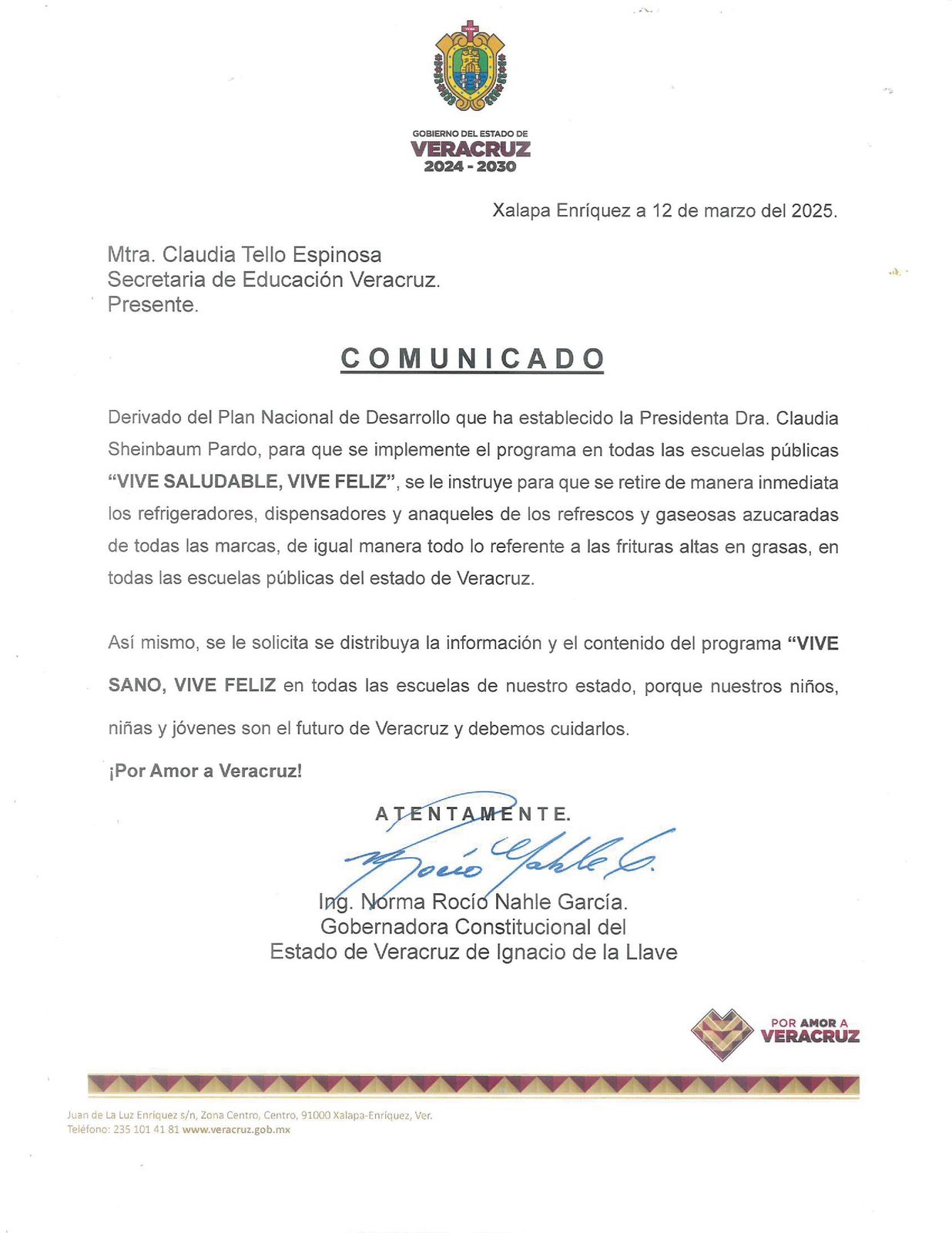 Ordena retiro de refrescos y frituras en escuelas públicas en Veracruz