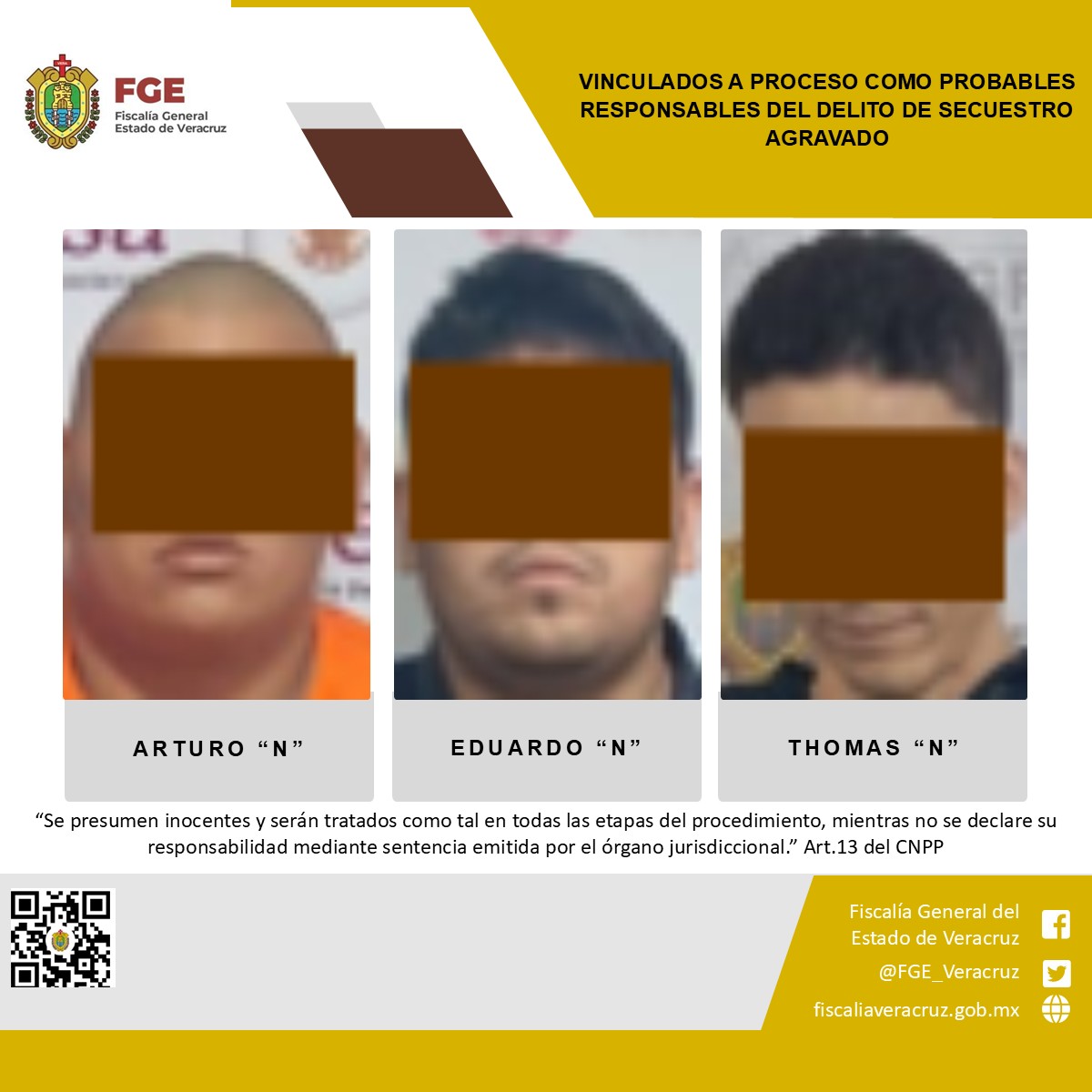 Vinculan a proceso a tres detenidos por el secuestro  de veterinaria y su hija en Veracruz