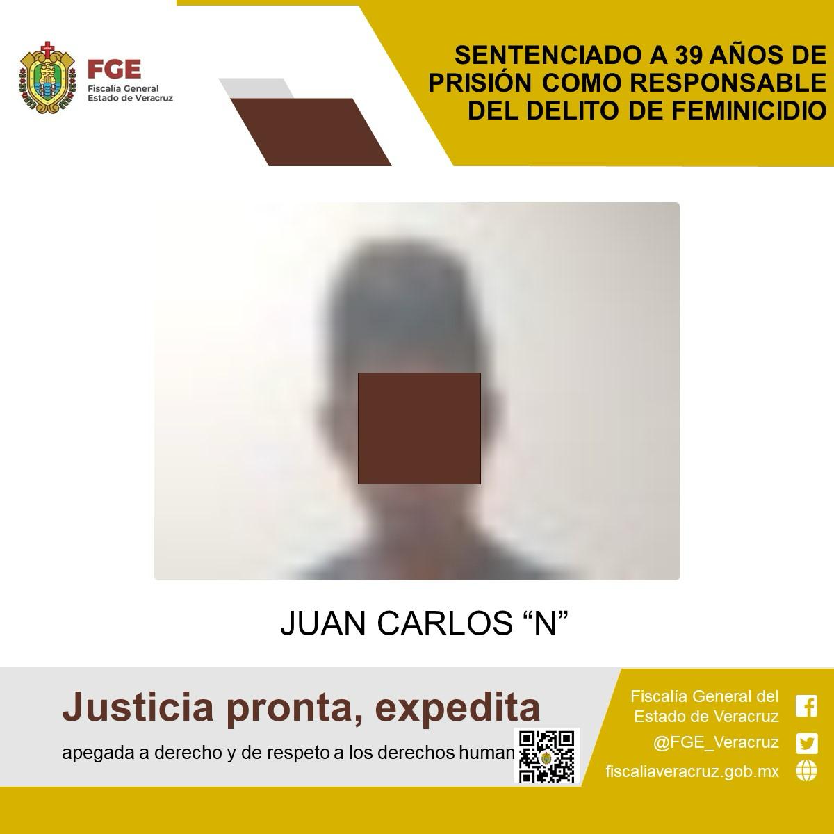 Sentencian a 39 años de prisión a Juan Carlos “N” por feminicidio de Jessica en El Tejar