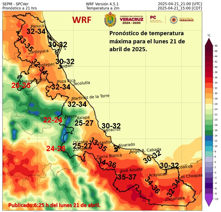 Lunes con ambiente templado y lluvia ligera en zona montañosa en Veracruz