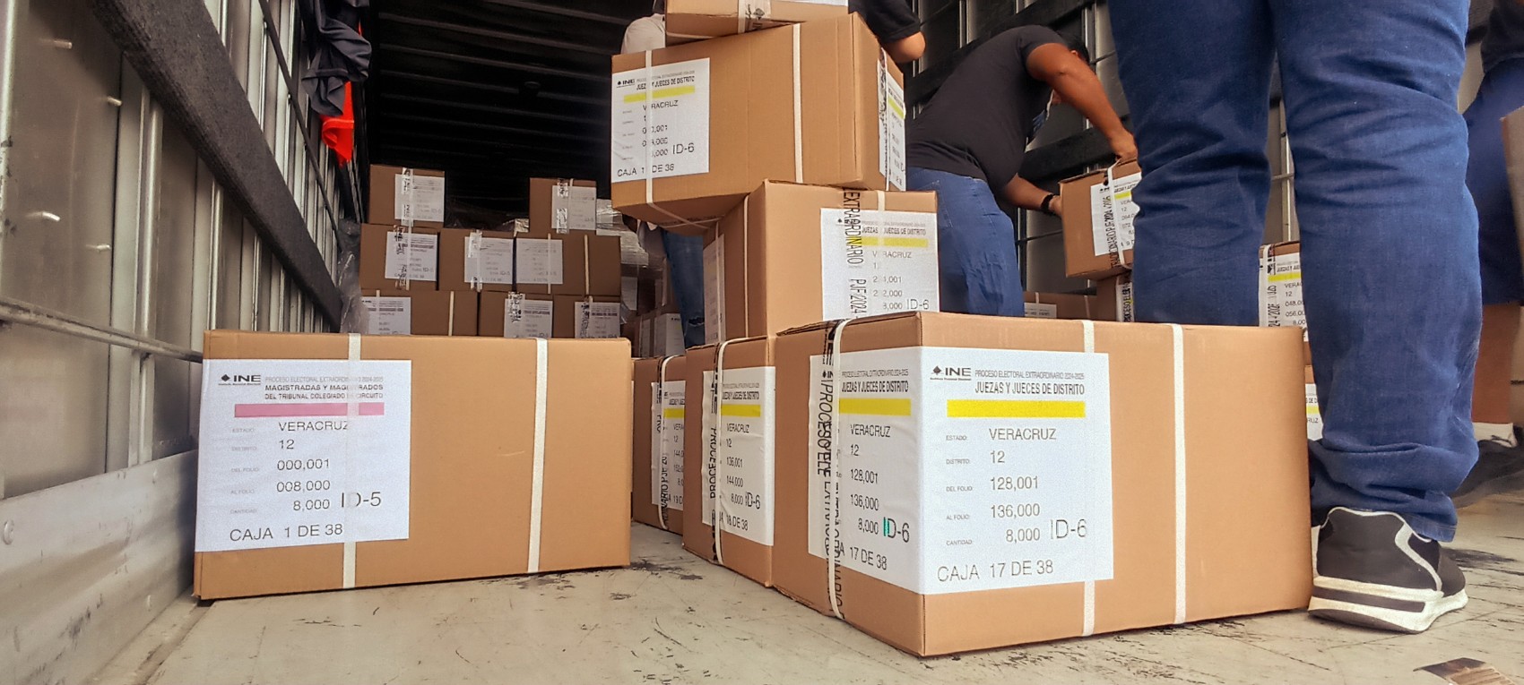 Llegan un millón 811 mil boletas para la elección judicial al distrito federal XII con cabecera en la ciudad de Veracruz