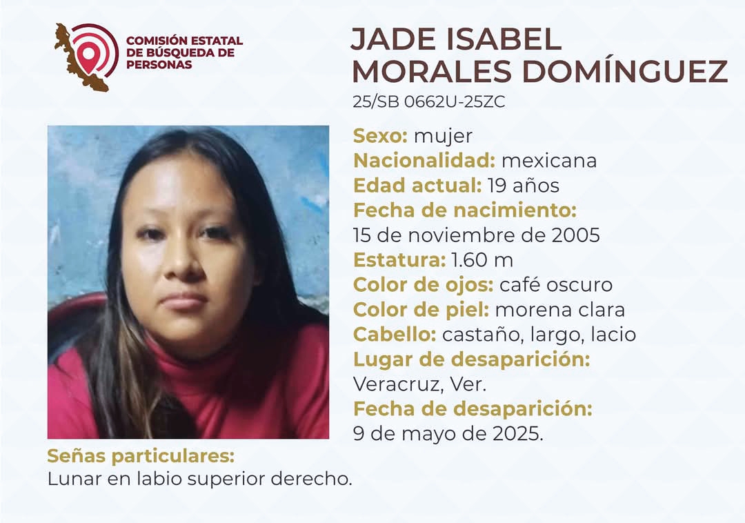 CEB reporta la desaparición de una joven en Veracruz puerto