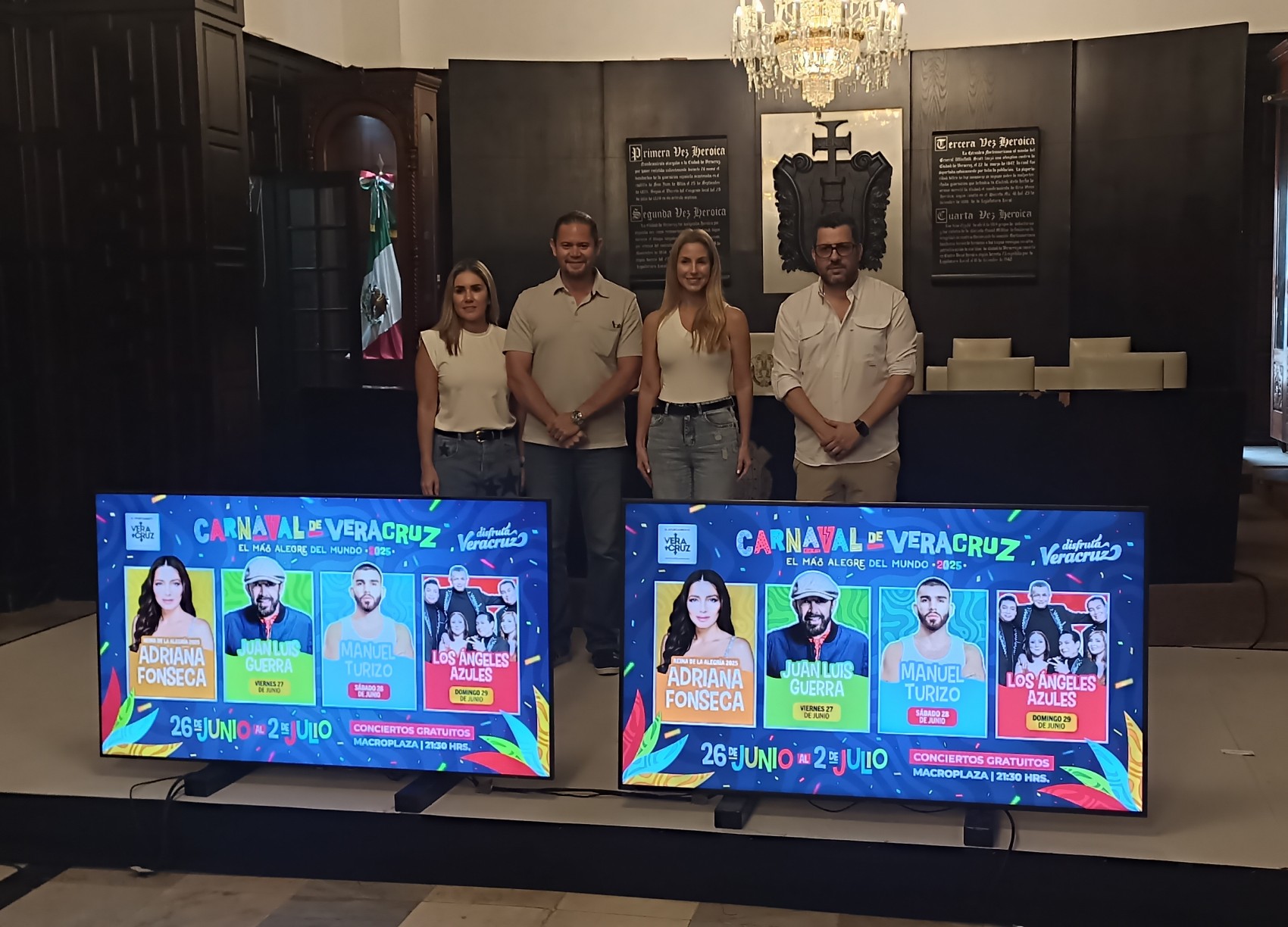 Los Ángeles Azules encabezará el tercer concierto masivo del Carnaval de Veracruz 2025