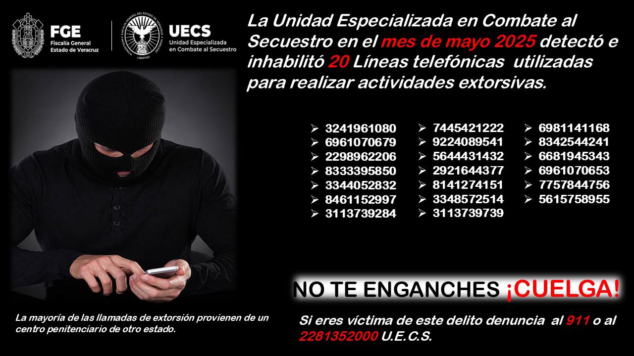 Bloquean 20 líneas usadas para extorsión en Veracruz