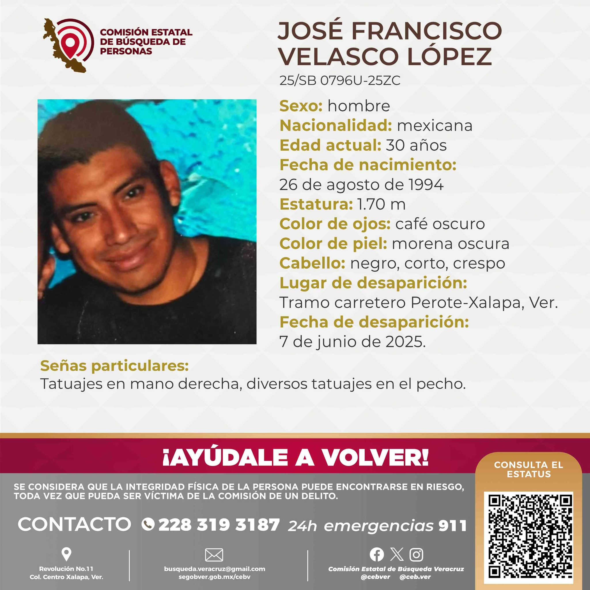 Familiares exigen aparición con vida de José Francisco Velasco, cerrarán carretera Xalapa-Perote este lunes